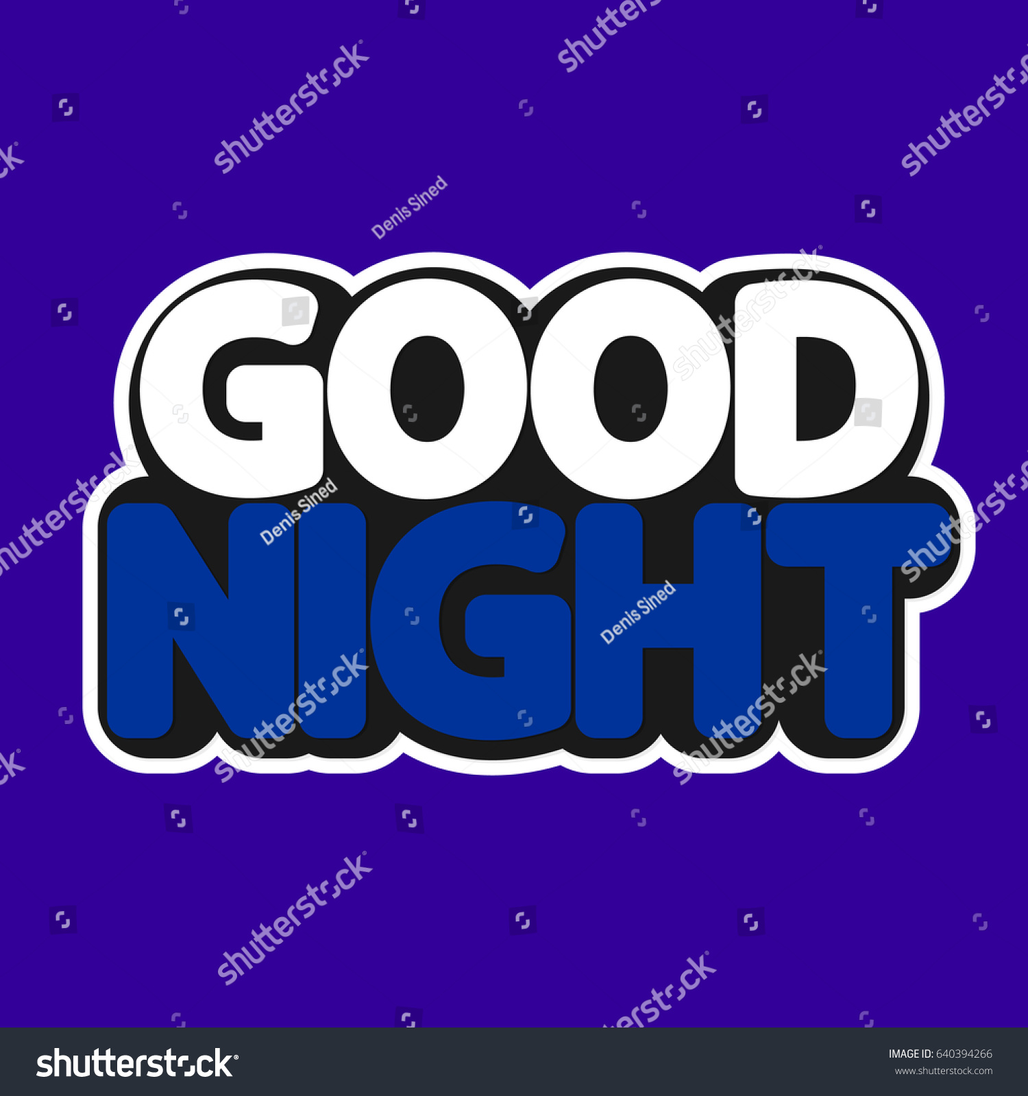 good night isolated sticker words design のベクター画像素材