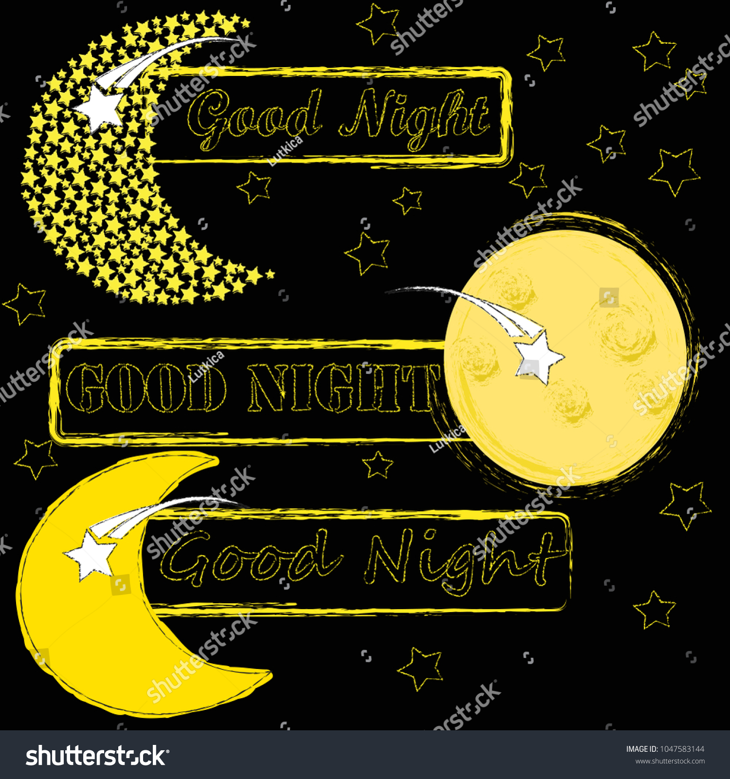 Good Nightmoon Starsevening Skynature Stock Vector (Royalty Free ...