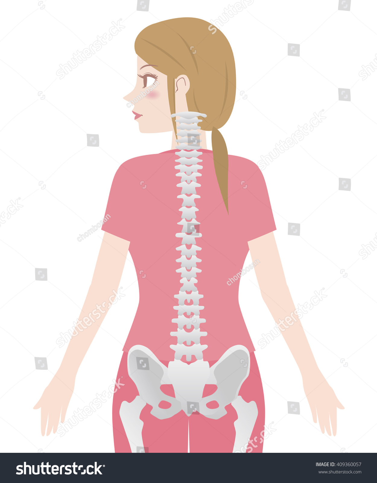 Good Posture Womans Body Silhouette Backbone Stock Vector (Royalty Free ...