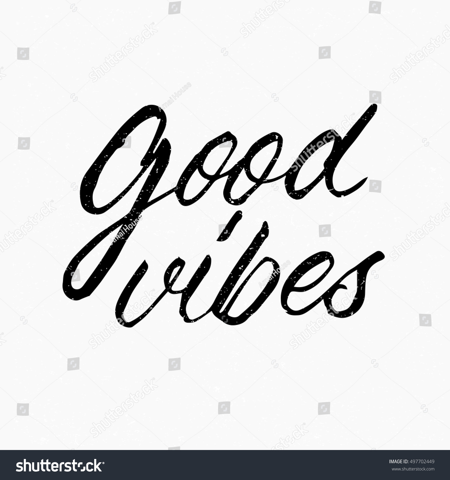 Good Vibes Ink Hand Lettering Modern Stock Vector (Royalty Free ...