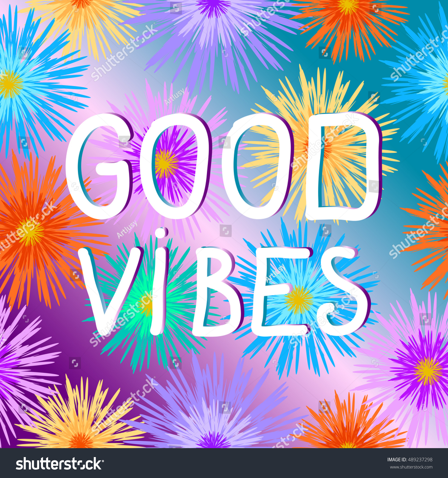 Good Vibes Only Background Vector Illustration Stock Vector Royalty Free