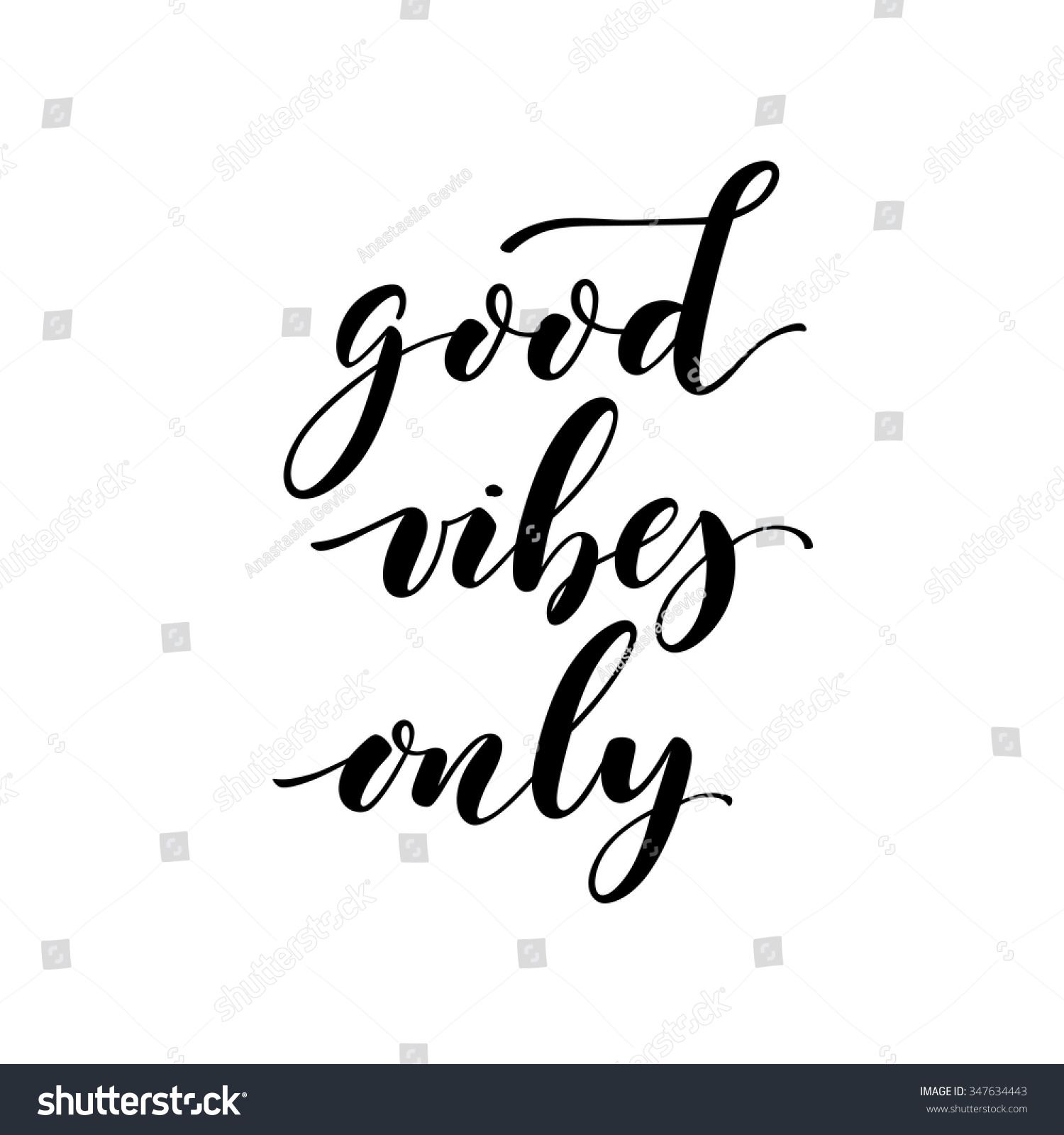Good Vibes Only Card Hand Drawn Stock Vector 347634443 - Shutterstock