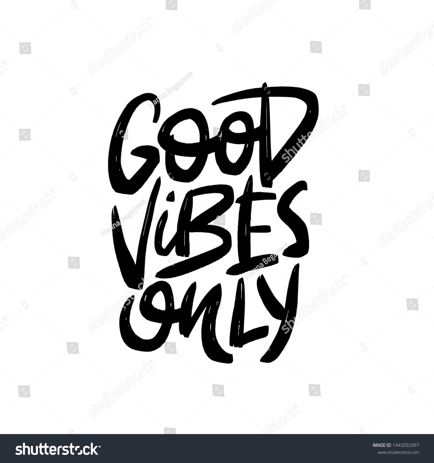 Good Vibes Only Vector Black Brush Stock Vector (Royalty Free ...