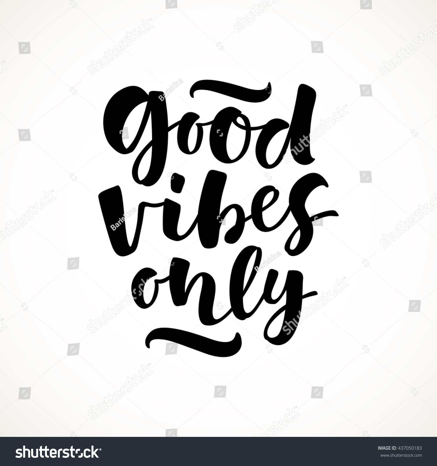 Good Vibes Only Vector Lettering Card Stock Vector 437050183 - Shutterstock