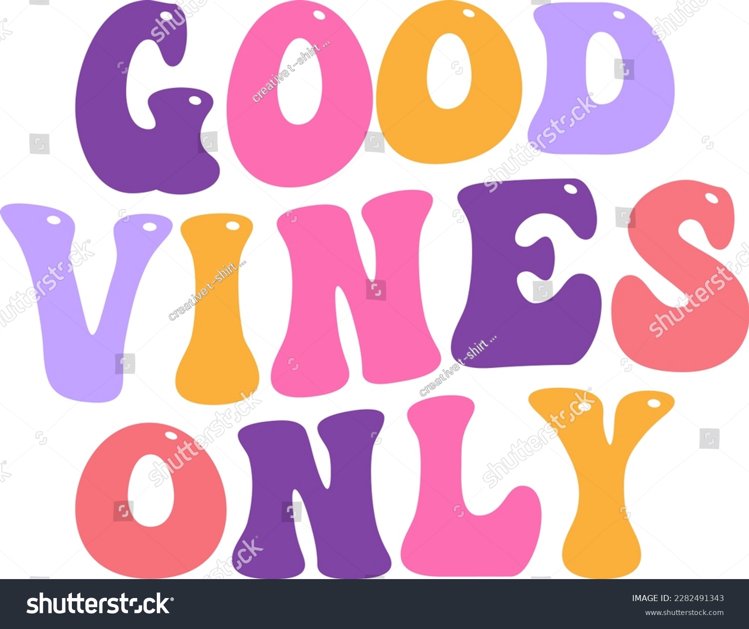 SVG of Good vines only, lettering vines design svg