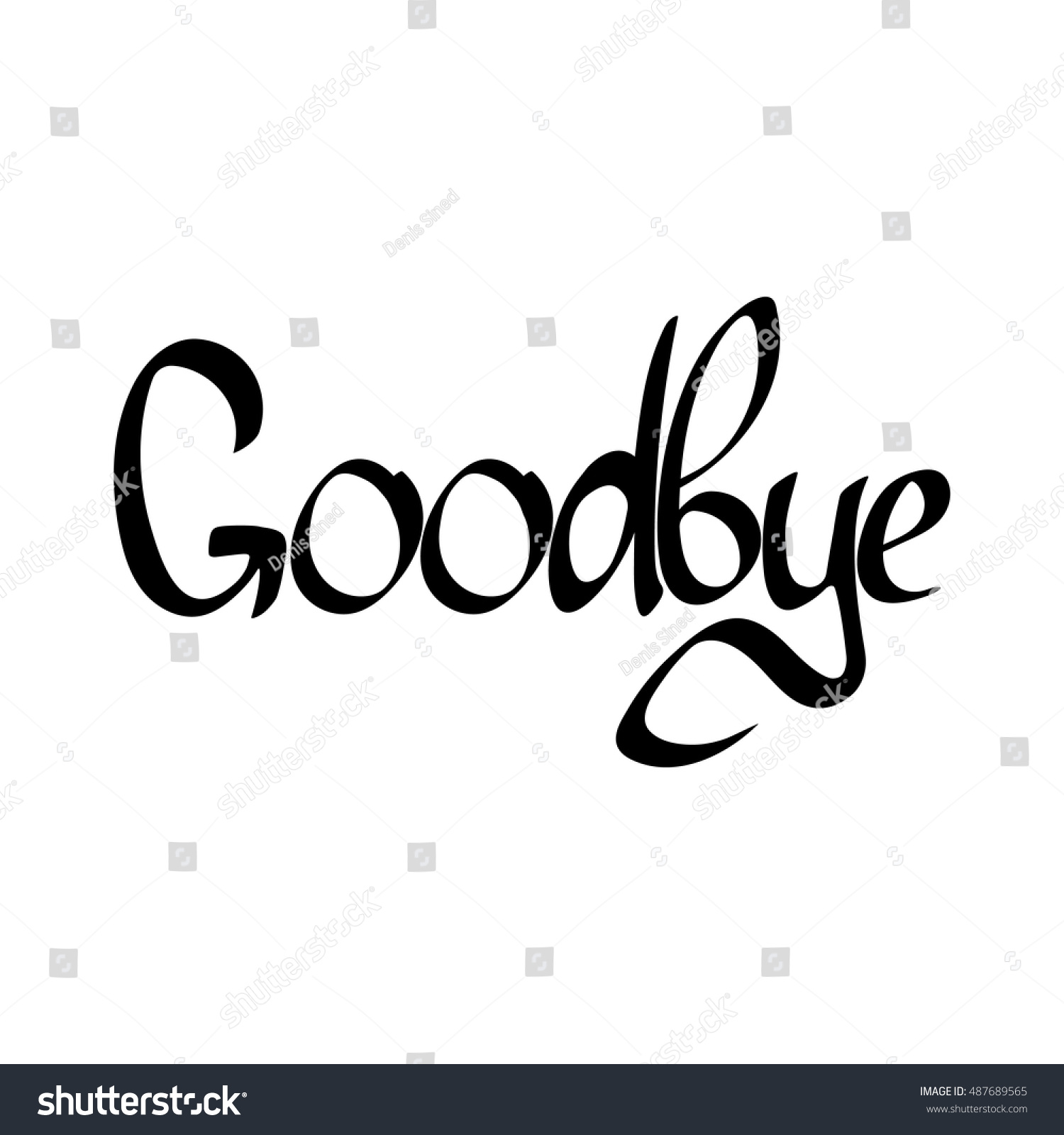  Goodbye  Isolated Calligraphy  Lettering Word Design Stock 