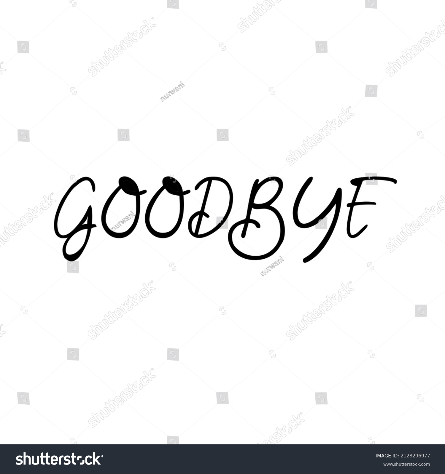 Goodbye Lettering Handwritten Modern Calligraphy Letters Stock Vector