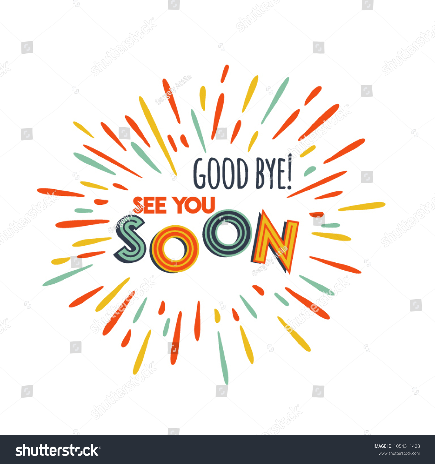 SVG of Goodbye. See You Soon. Vector greeting card .Eps10. svg