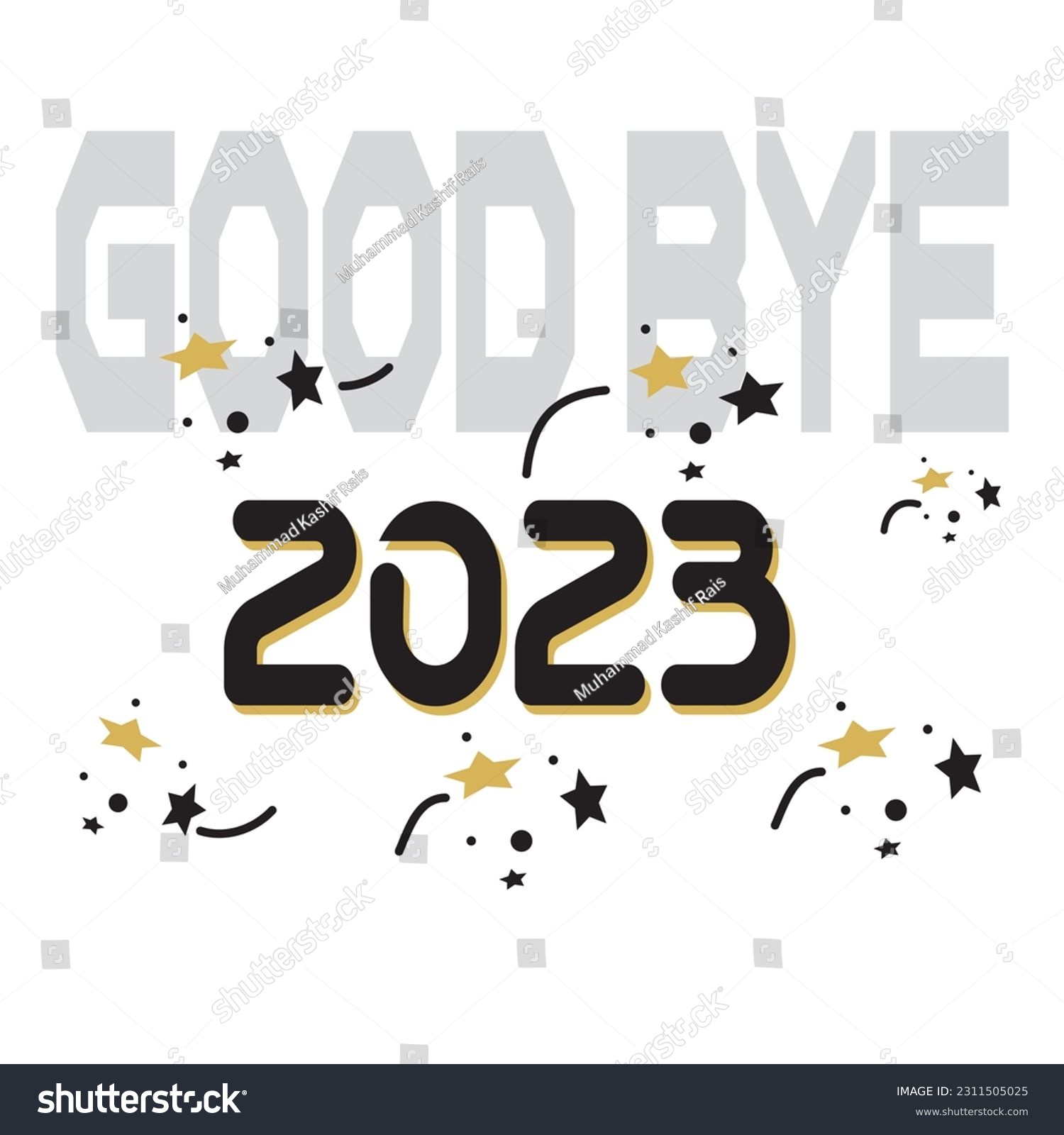 SVG of Goodbye 2023 - T shirt Design, Modern calligraphy, Cut Files for Cricut Svg, Illustration for prints on bags, posters. svg