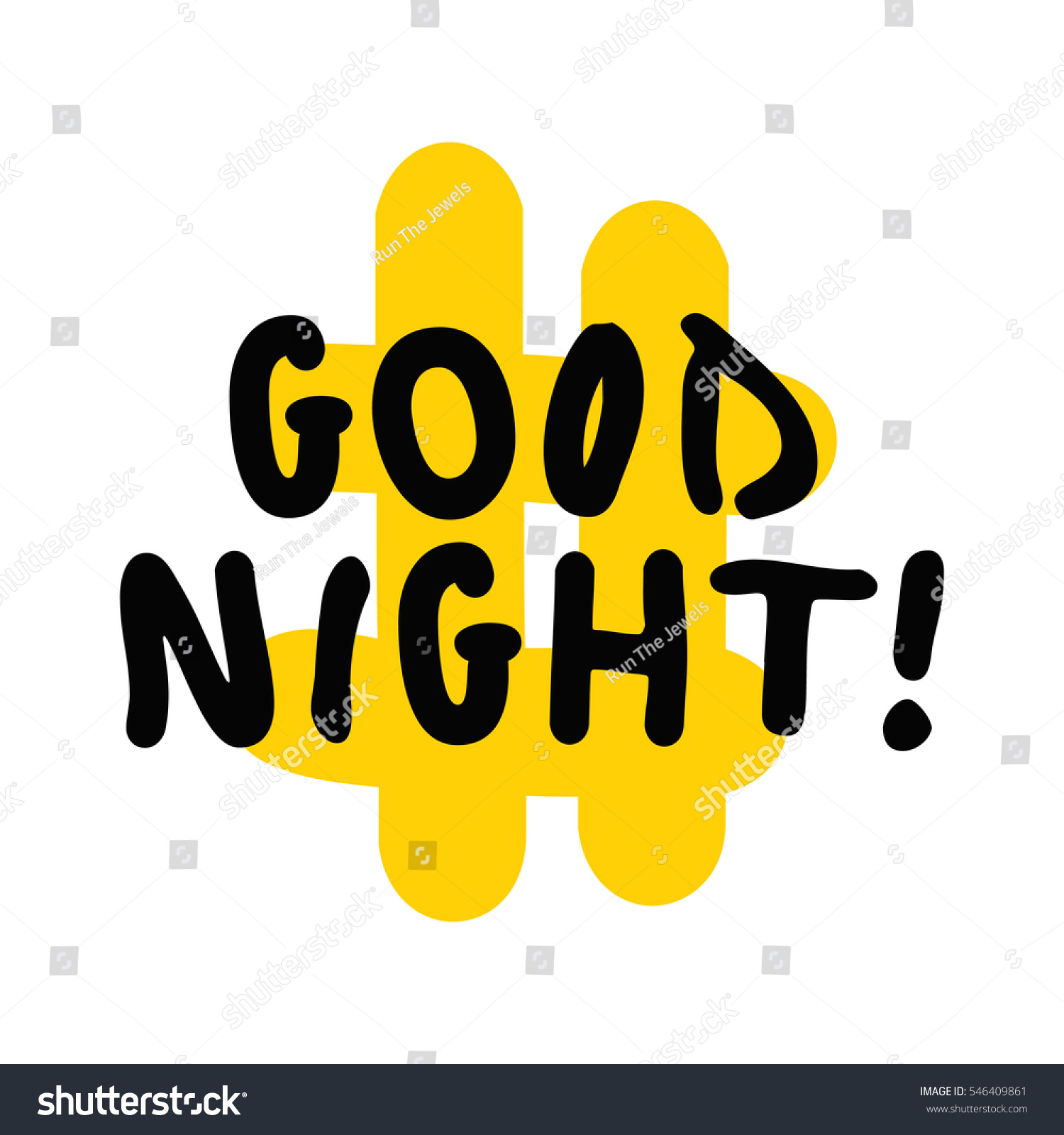 Goodnight Brush Lettering Vector Illustration Design Stock Vector ...