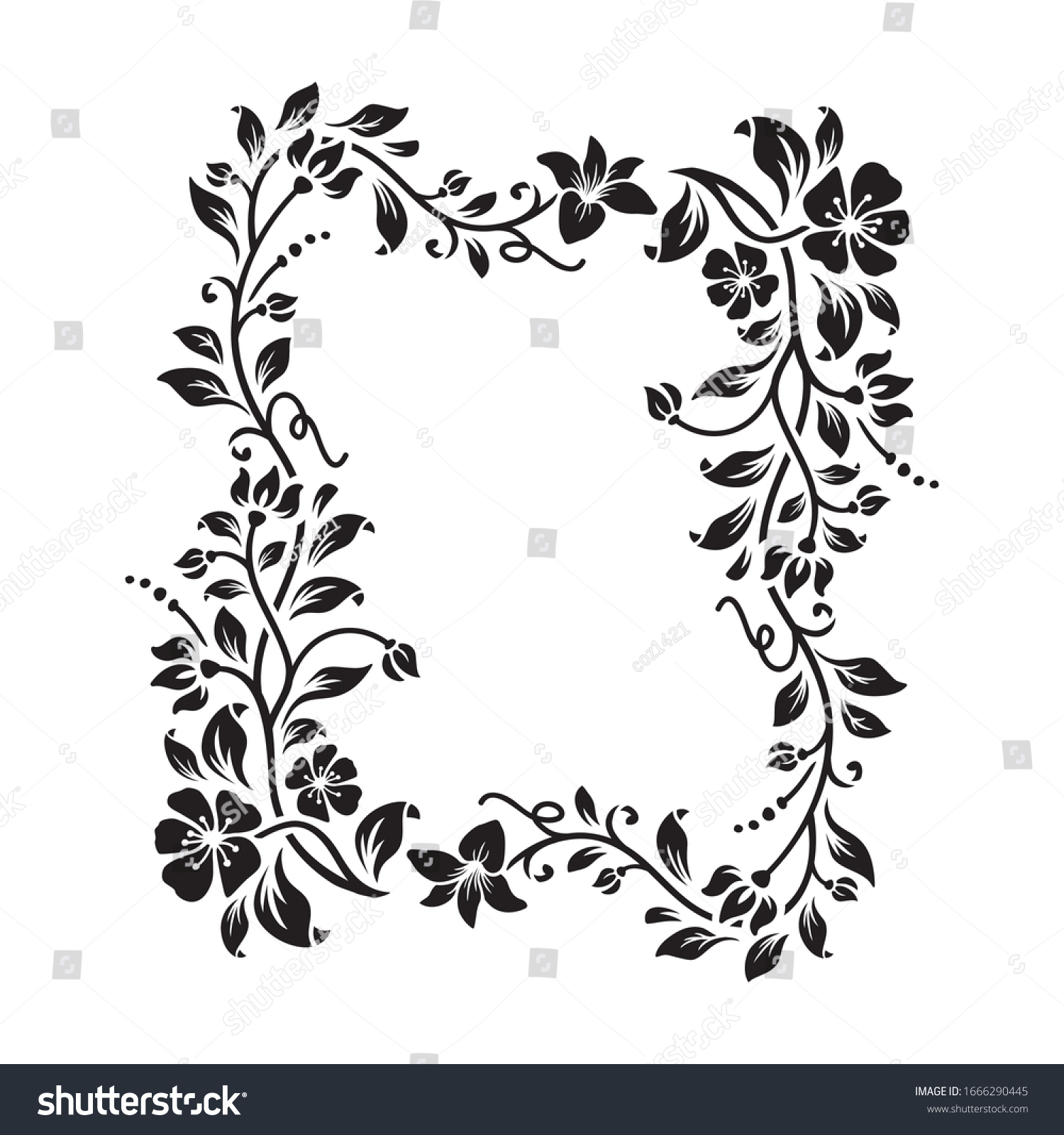 SVG of Gorgeous Floral frame with blank space svg