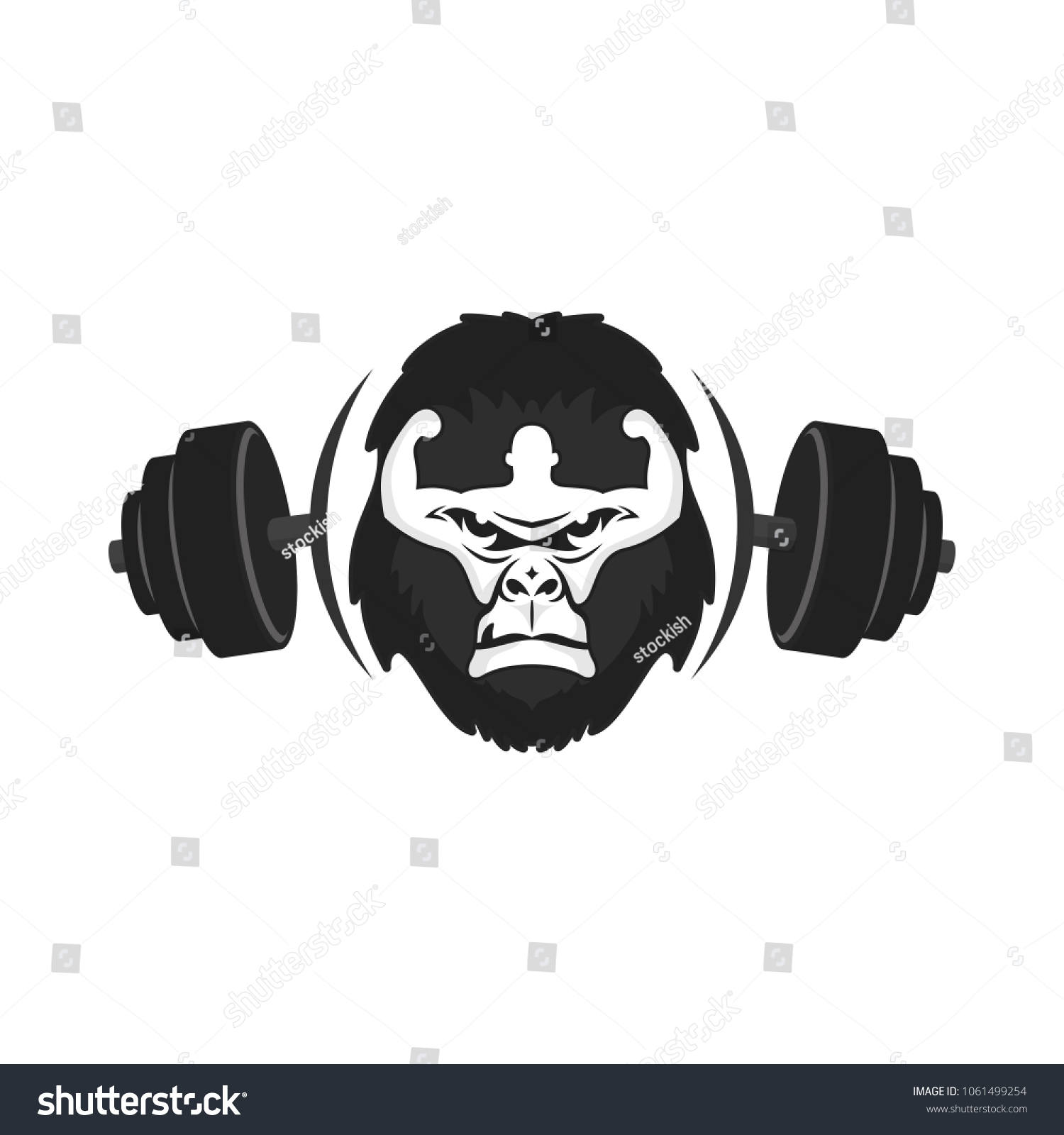 Gorilla Fitness Vector Logo Eps 08 Stock Vector (Royalty Free) 1061499254