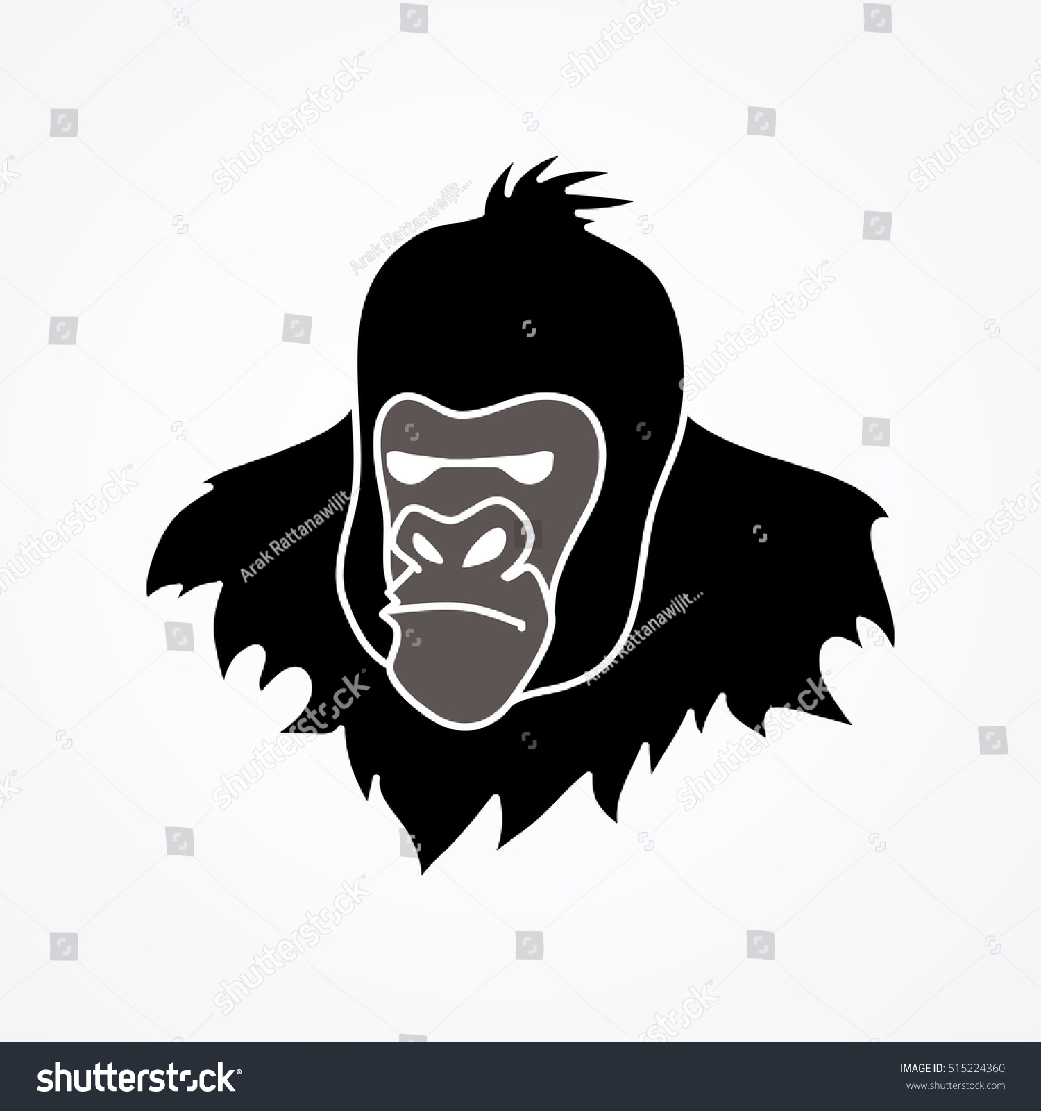 Gorilla Head Graphic Vector Stock Vector 515224360 - Shutterstock