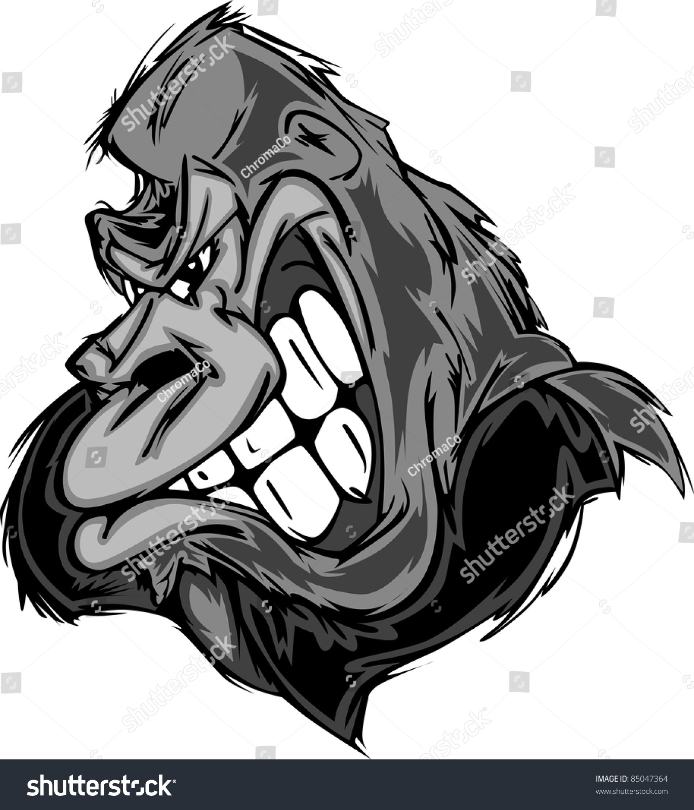 Gorilla Or Ape Mascot Cartoon Stock Vector 85047364 : Shutterstock