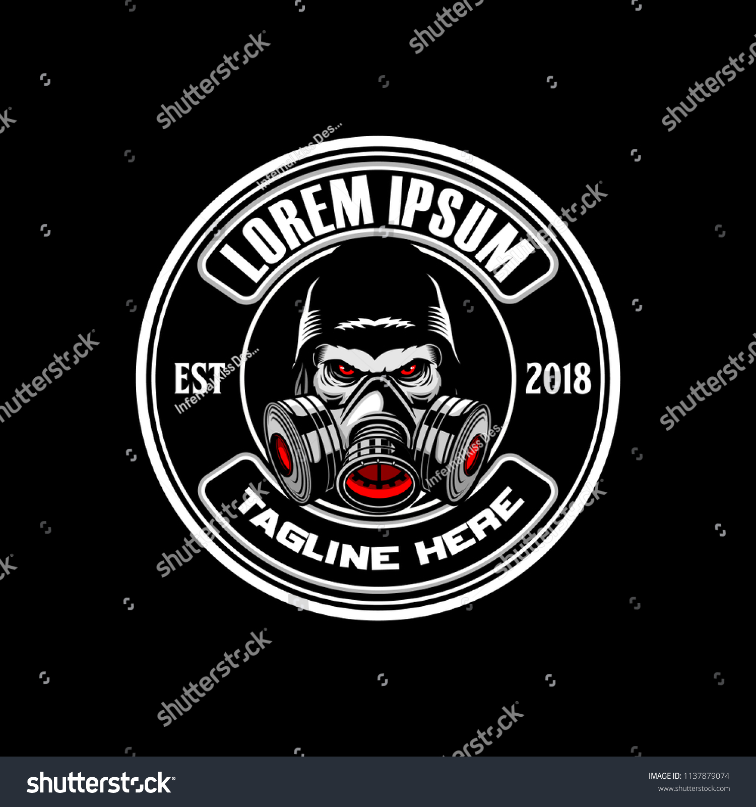 Gorilla Gas Mask Emblem Logo Template Stock Vector (Royalty Free ...