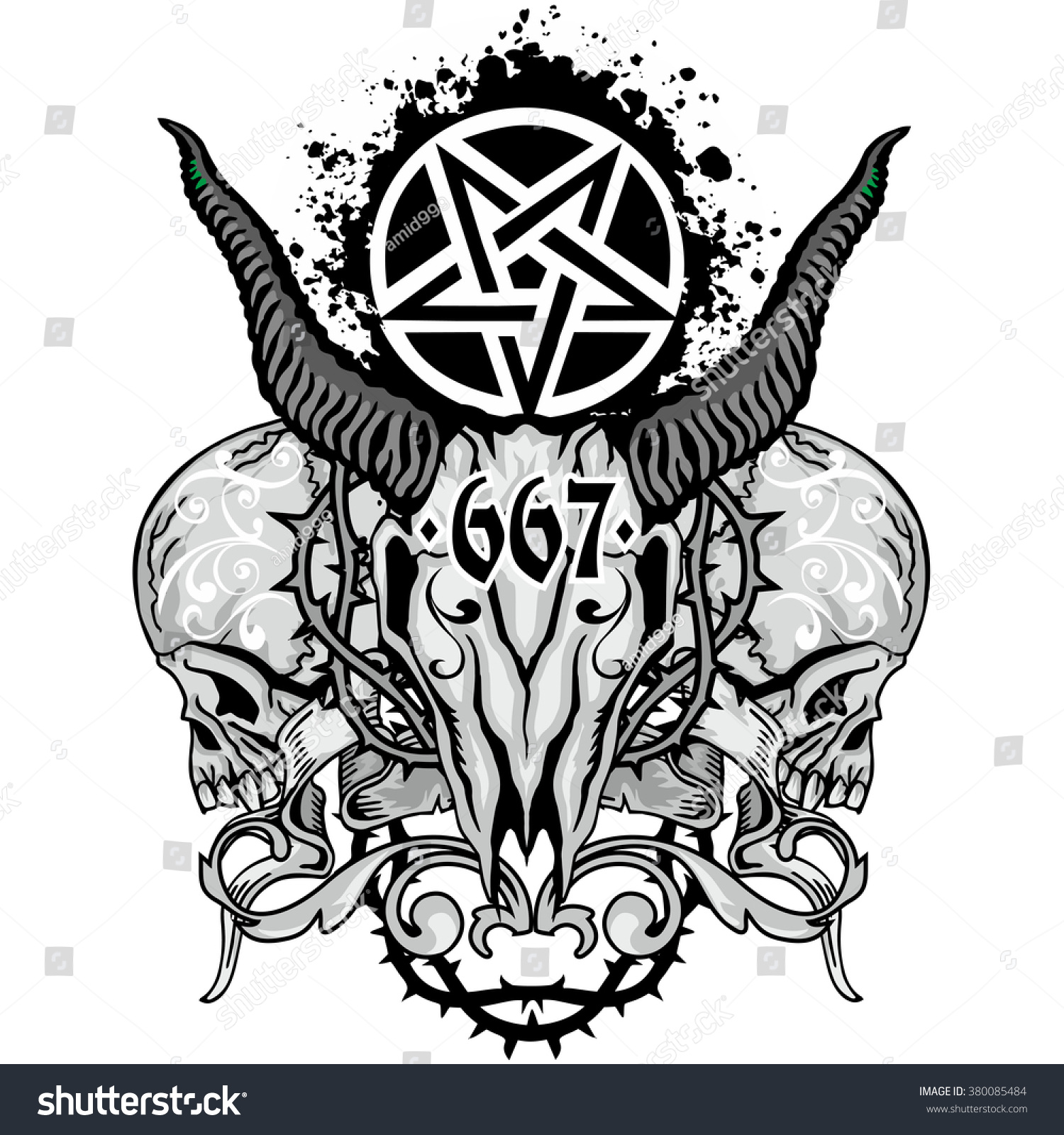 Gothic Coat Of Arms With Skull, Grunge.Vintage Design T-Shirts Stock ...