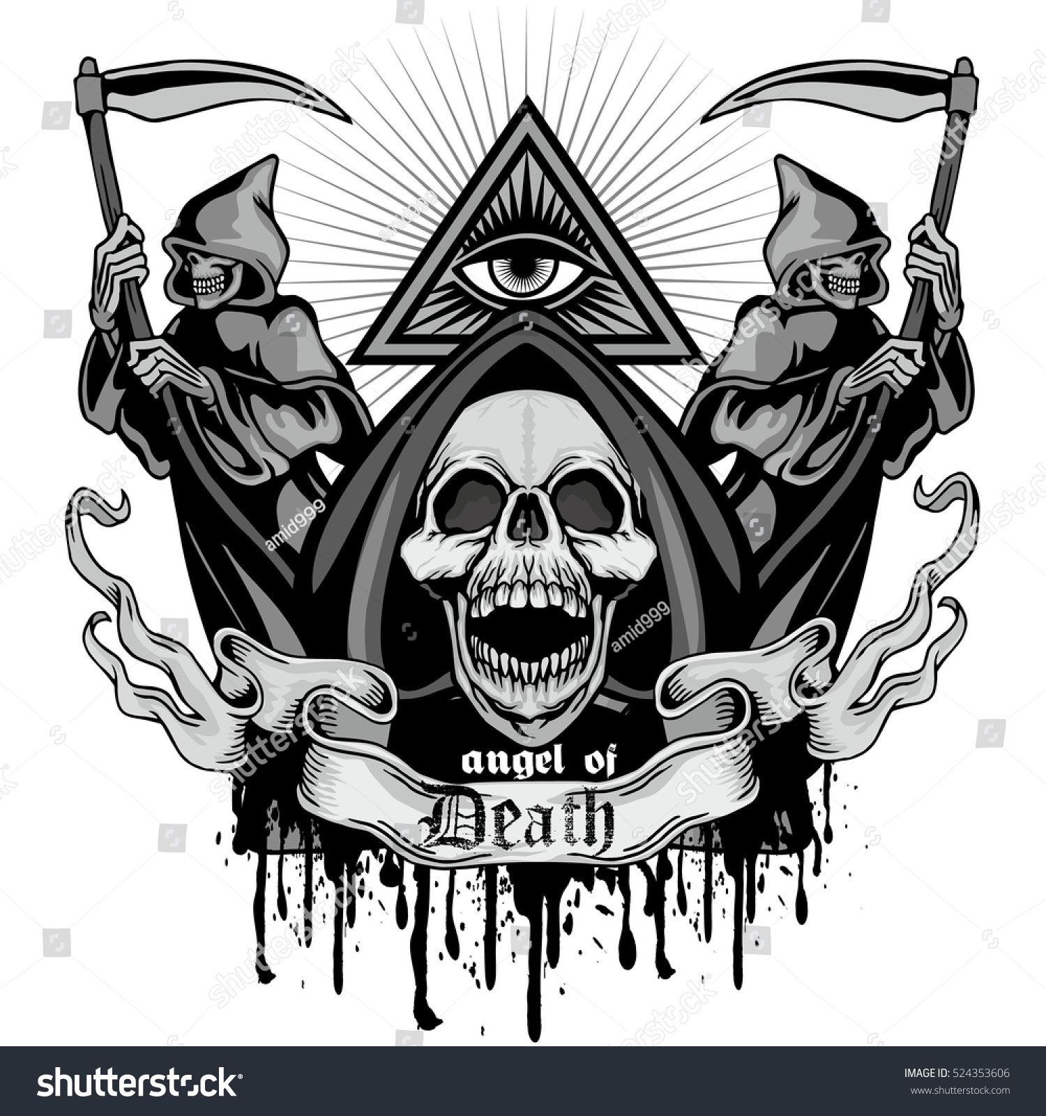 gothic coat arms skull grungevintage design stock vector royalty