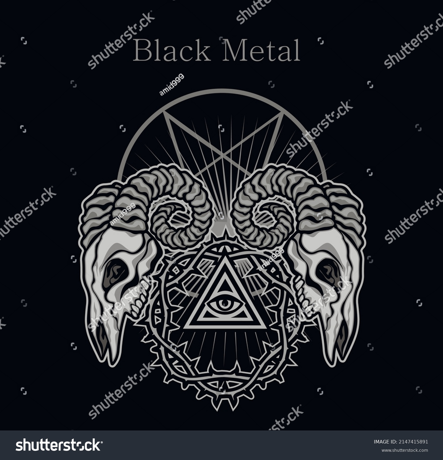 Gothic Sign Aries Skull Grunge Vintage Stock Vector (Royalty Free ...