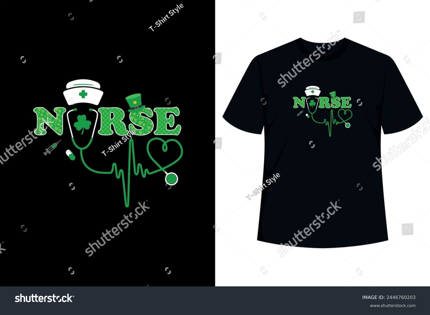 SVG of Grab this funny Irish Nurse Stethoscope T-Shirt as a St Patricks Day gift for Nurses! Wear this lucky vintage graphic Ireland tee clothes outfit for RN, ICU, OB, ER, NICU, PACU, CNA, LPN, NP, OCN  svg