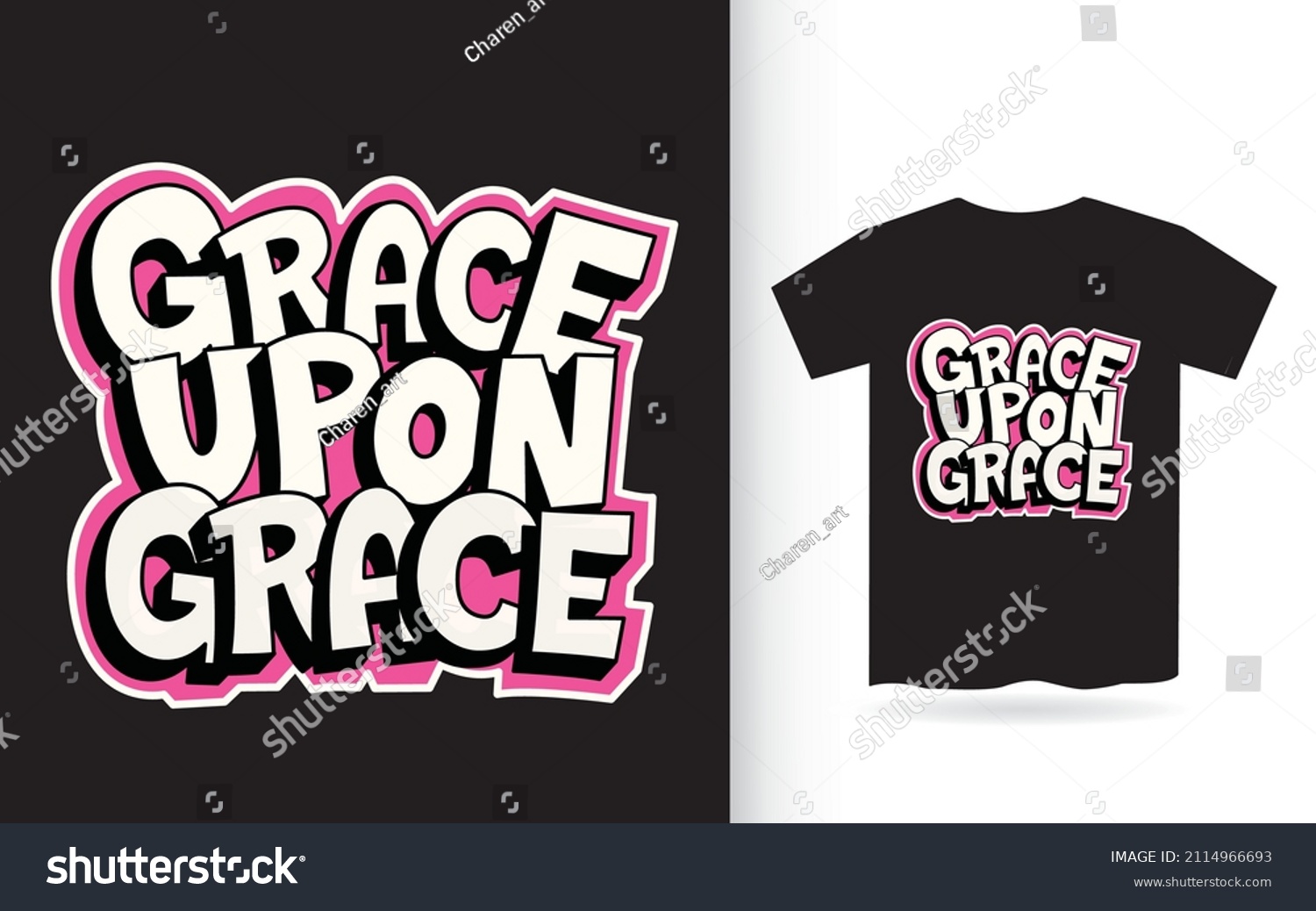 Grace Upon Grace Hand Lettering T Stock Vector Royalty Free