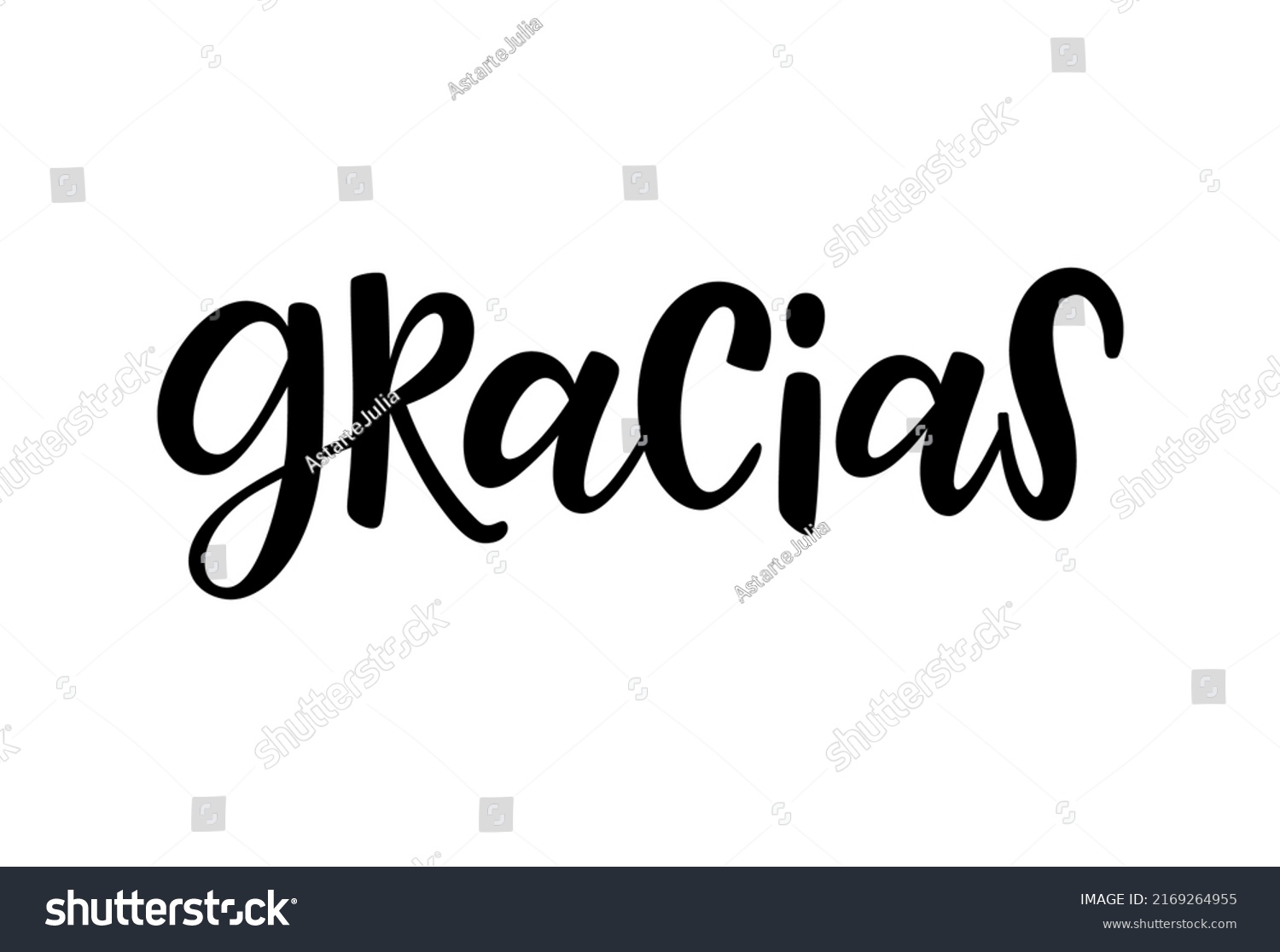 Gracias Calligraphy Spain Text Hand Lettering Stock Vector (Royalty ...