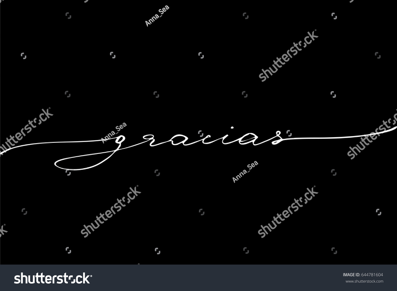 Gracias Spanish Phrase Lettering Writing Thank Stock Vector Royalty