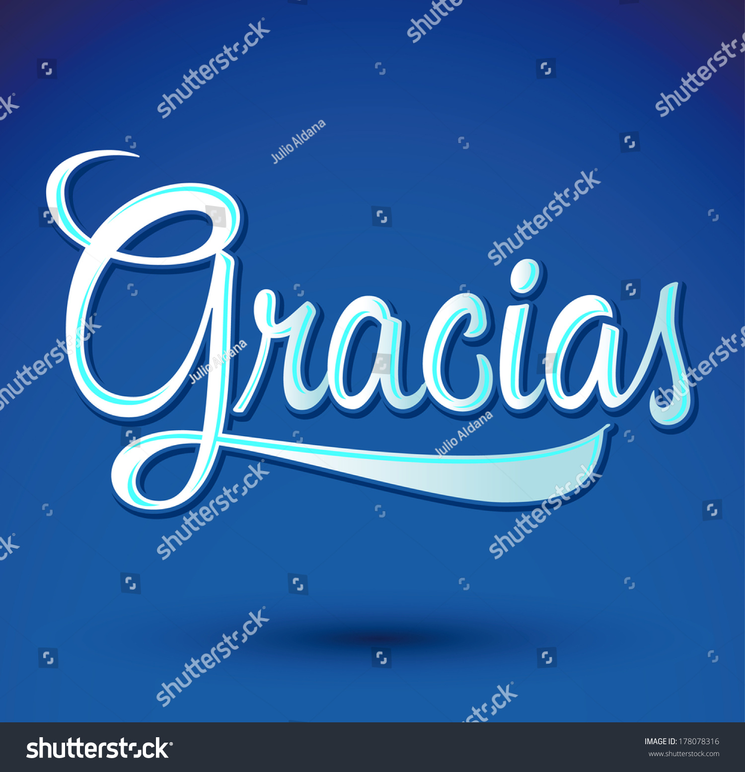 Gracias Thank You Spanish Text Hand Stock Vector 178078316 - Shutterstock