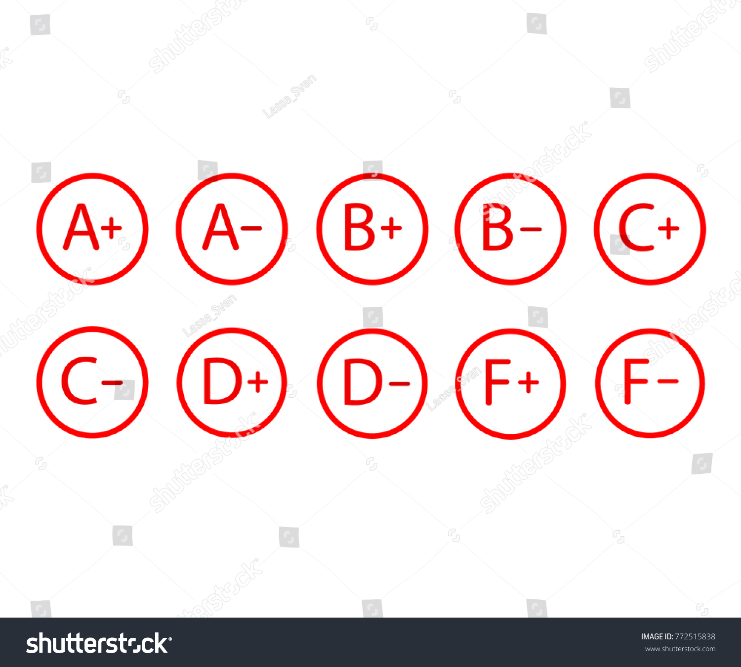 Grade Results Grade Symbols Vector Illustration Stock Vector (Royalty ...