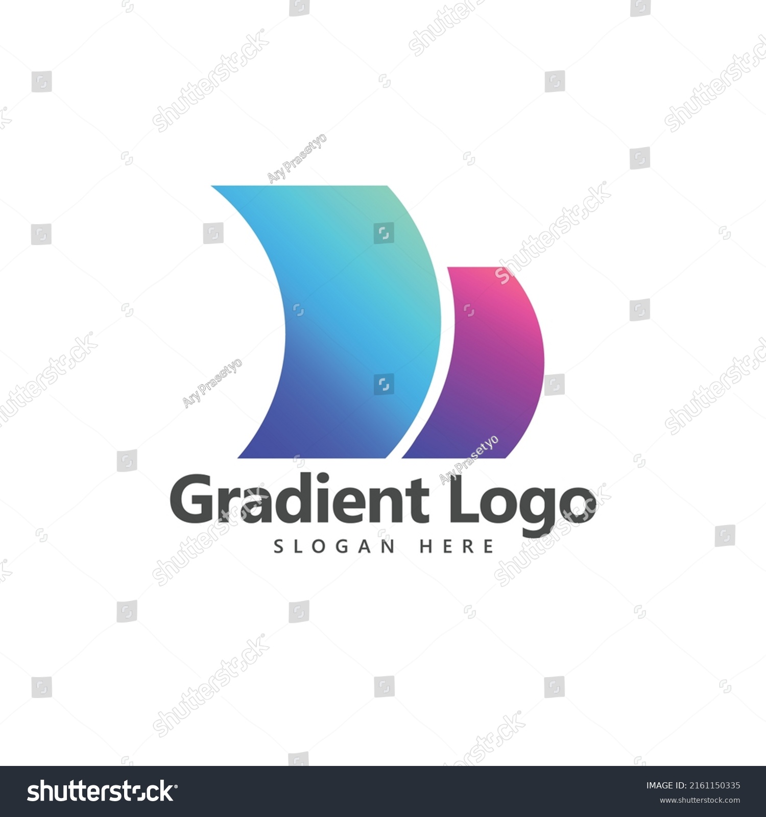 Gradientcolored Curvy Shapes Vector Logo Resembled Stock Vector ...