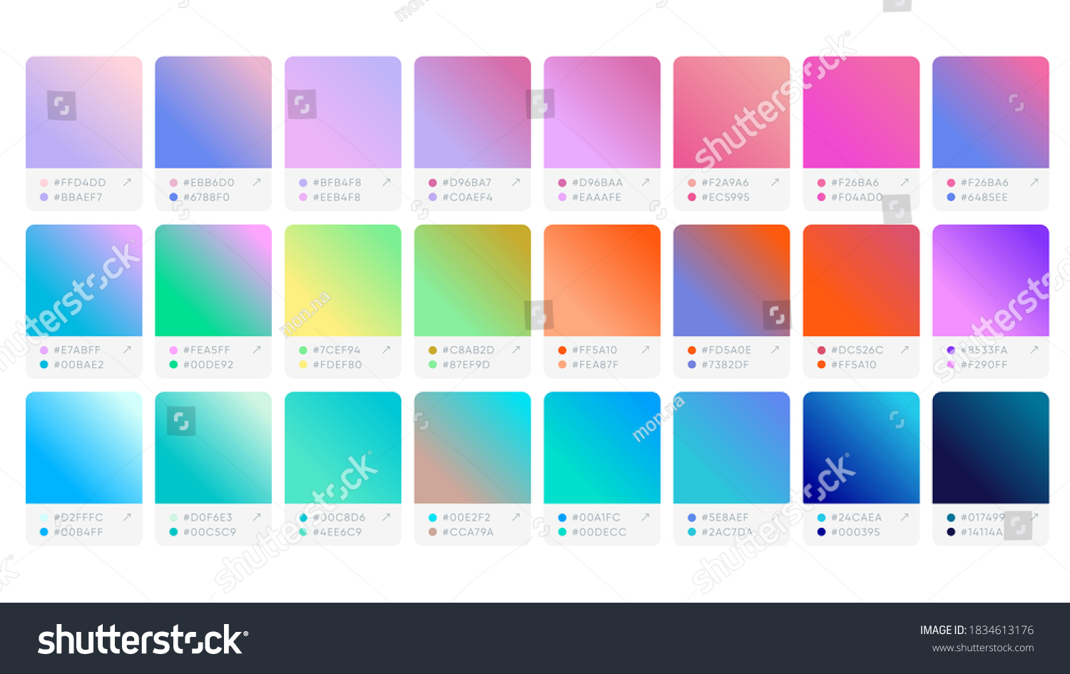 Gradient Rgb Hex Colour Palette Catalog Stock Vector (Royalty Free ...