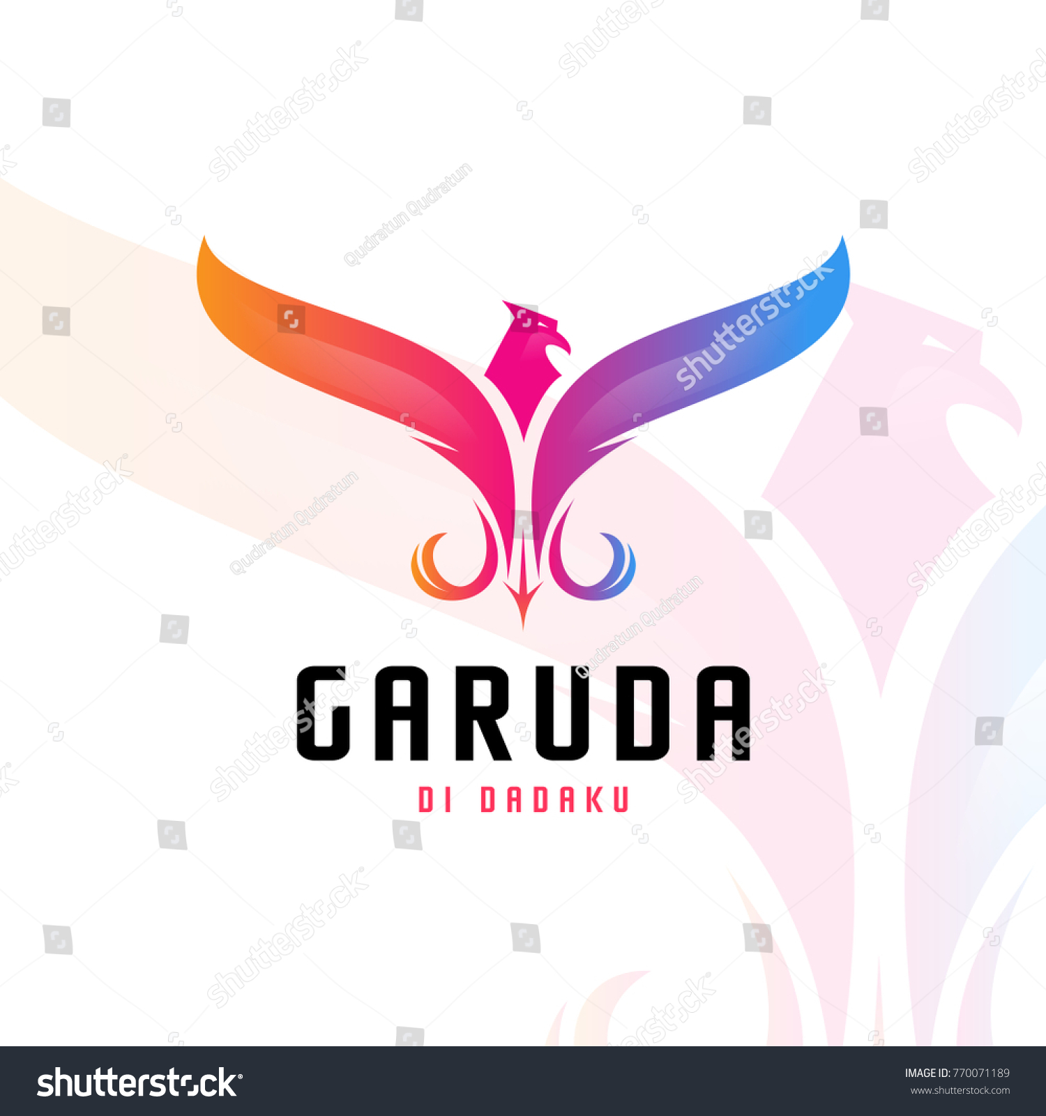 Gradient Logo Garuda Eagle Stock Vector (Royalty Free) 770071189 ...