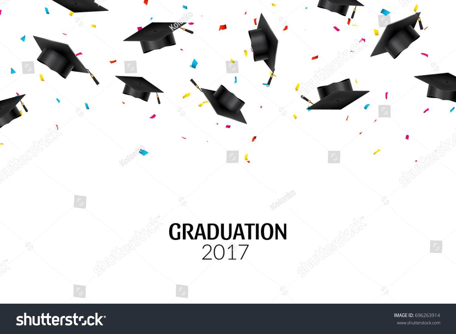 Creative Converting Graduation Caps Confetti White 050381