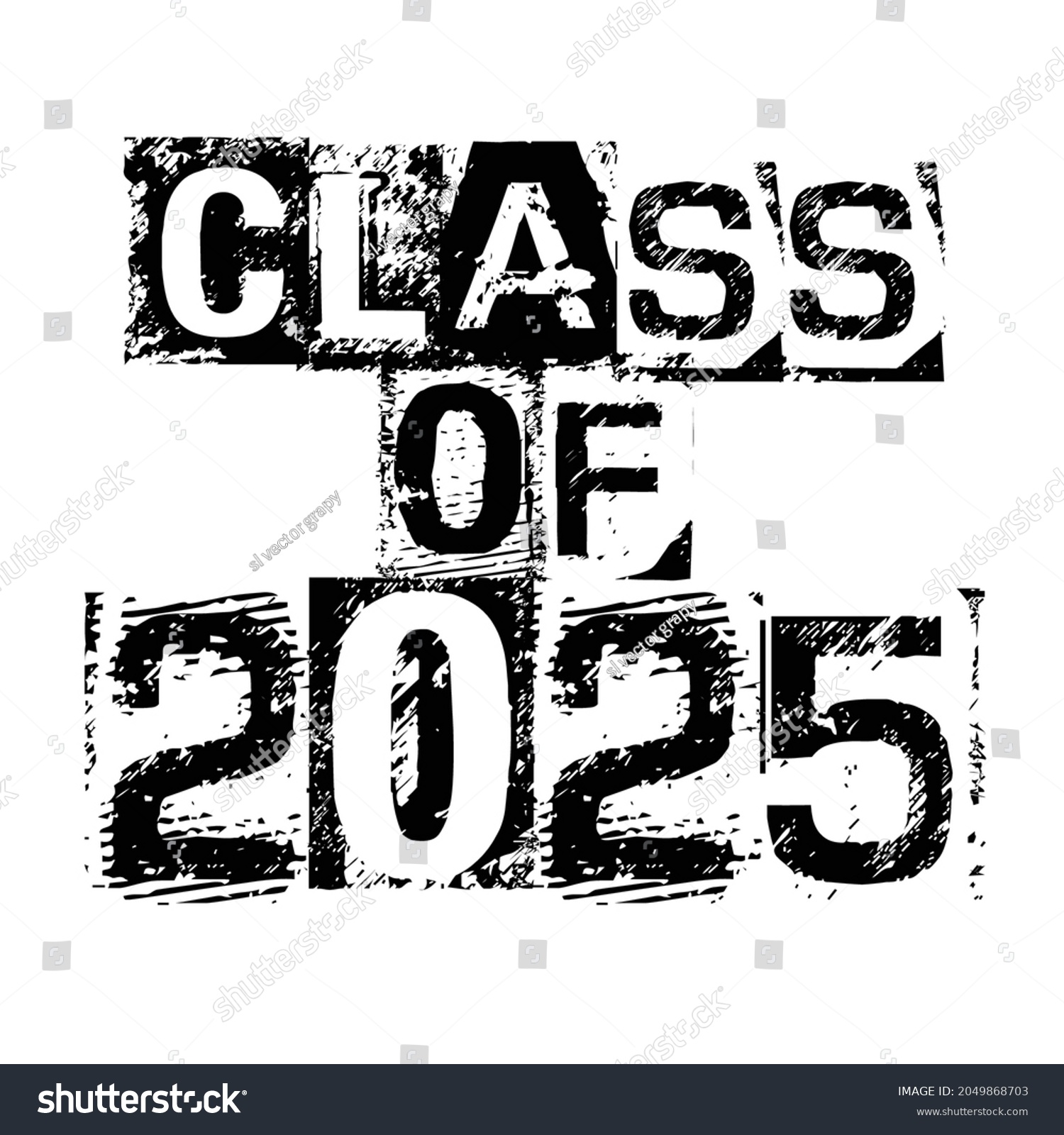 Graduate 2025 Class 2025 Lettering Vector Stock Vector (Royalty Free