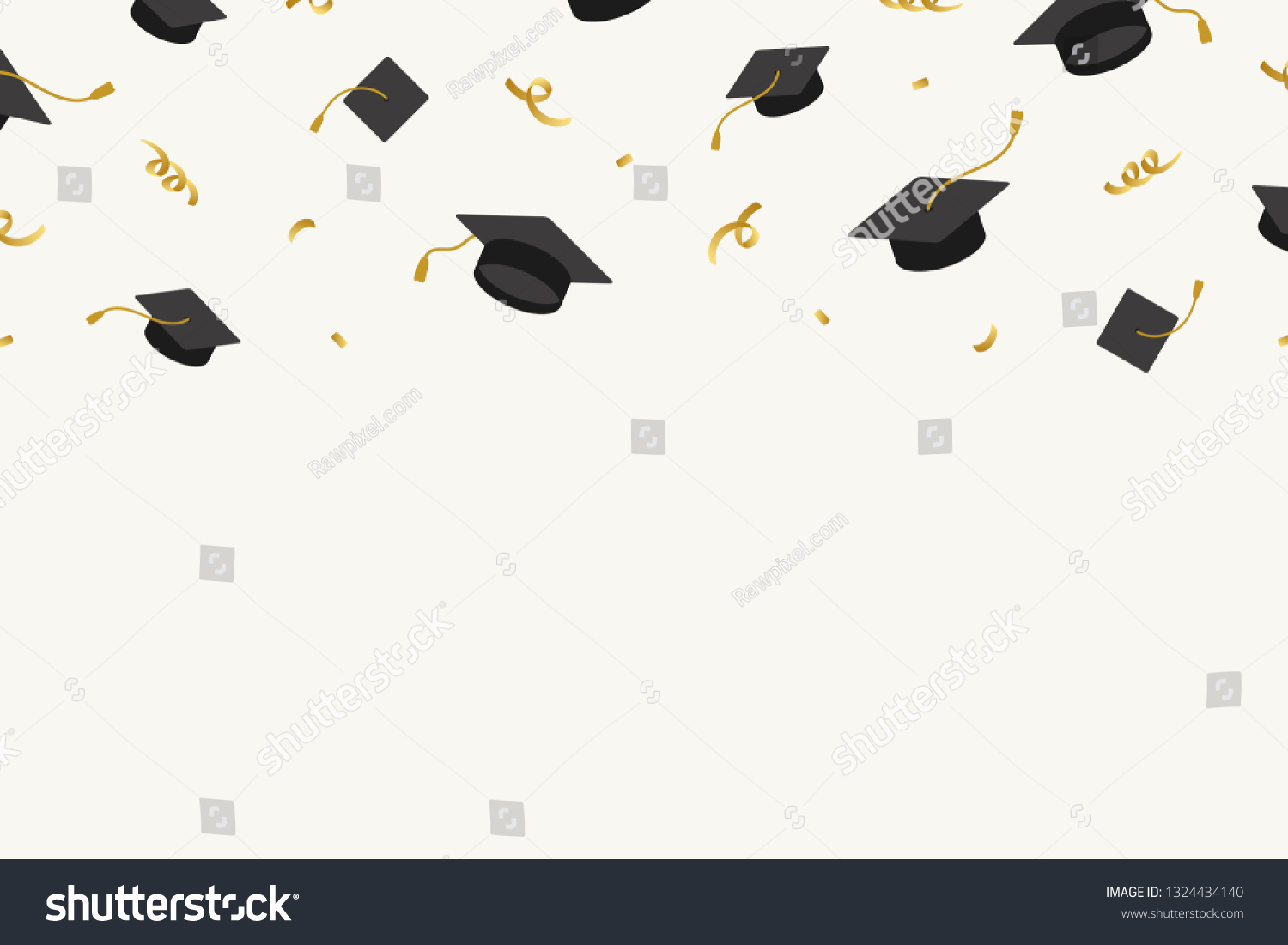 Graduation Background Mortar Boards Vector Stock Vector (Royalty Free ...