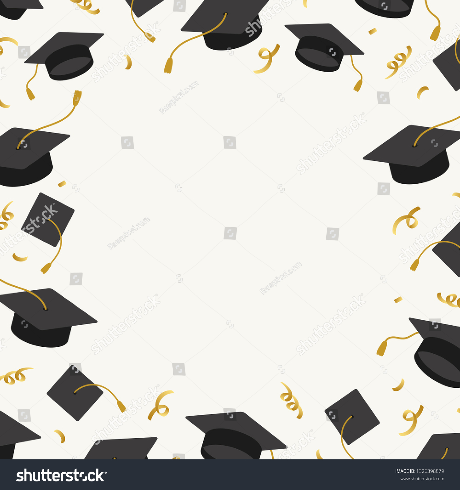 Graduation Background Mortar Boards Vector Stock Vector (Royalty Free ...