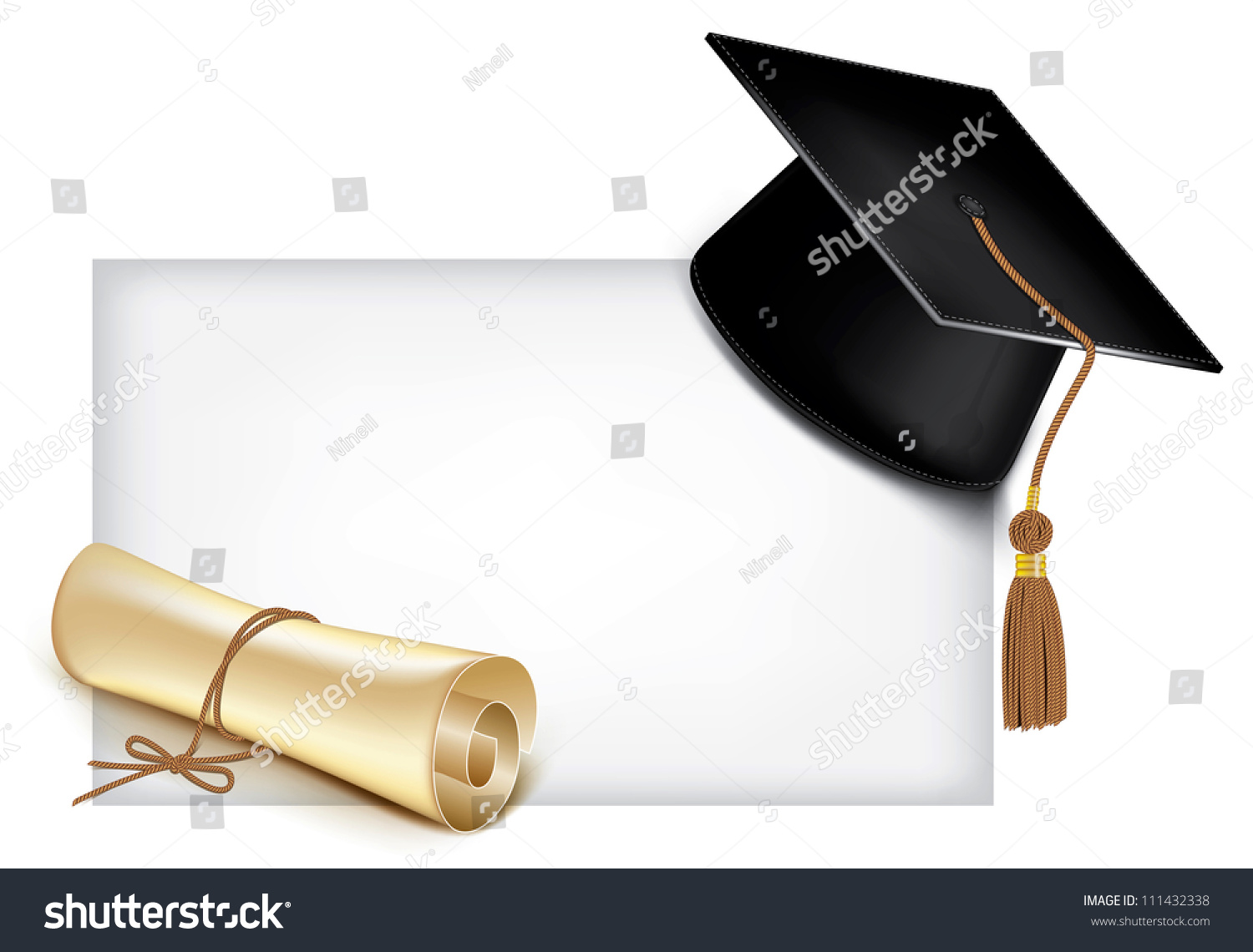 Graduation Cap Diploma Vector Stock Vector 111432338 - Shutterstock