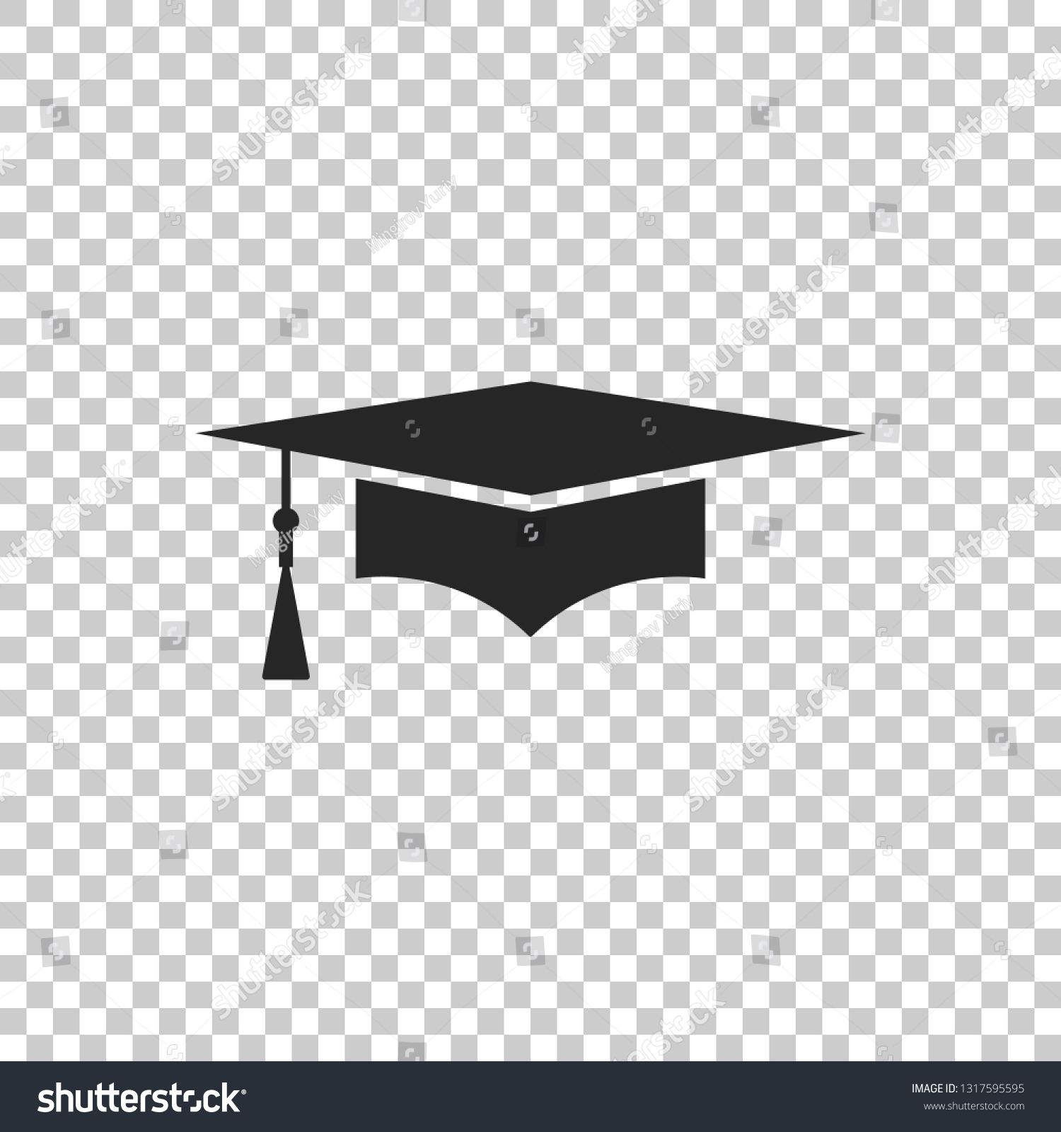 Graduation Cap Icon Isolated On Transparent Stock Vector (Royalty Free