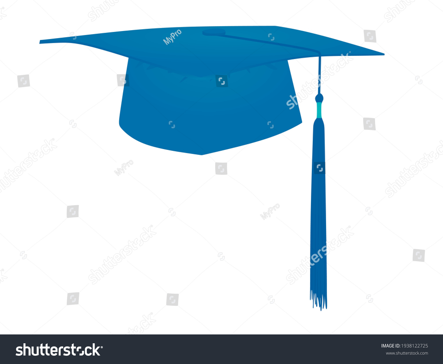 Blue Graduation Hat Gold Tassel 