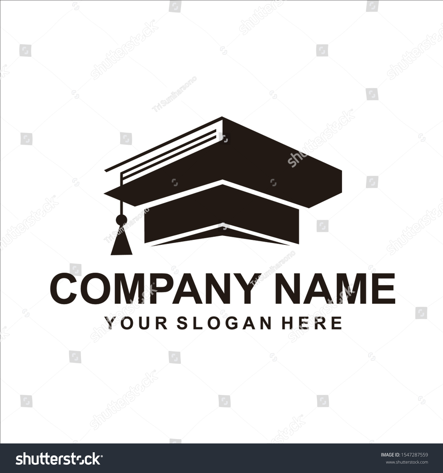 Graduation Hat Logo Vector Design Stock Vector (Royalty Free ...