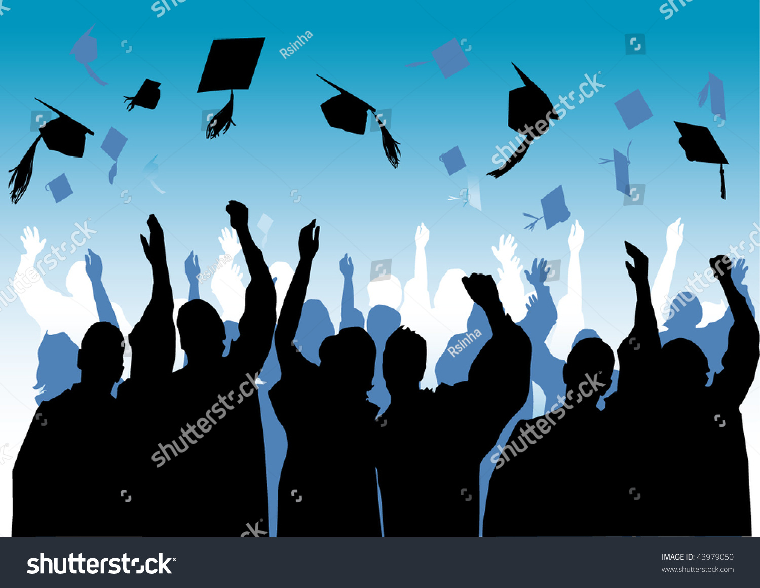 Graduation Silhouette Stock Vector 43979050 Shutterstock