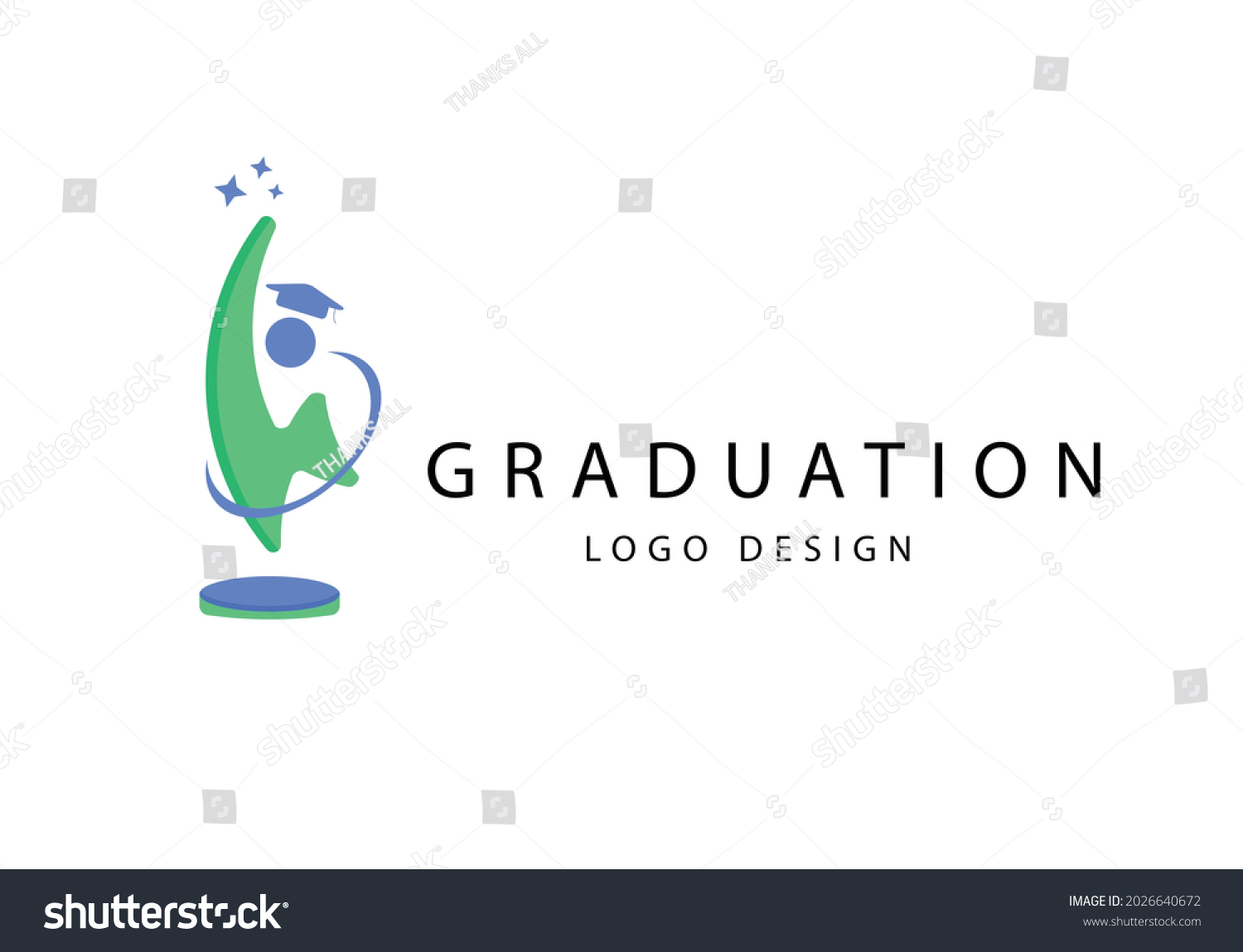 Graduation Logo Template Design Elements Education Stock Vector ...