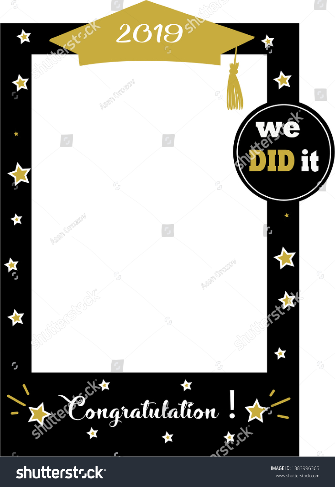 Graduation Party Photo Booth Props Frame Stock Vector Royalty Free