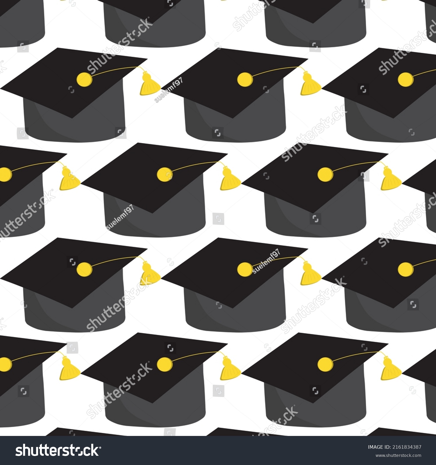 Graduation Pattern Cap Celebrations Posters Backgrounds Stock Vector ...