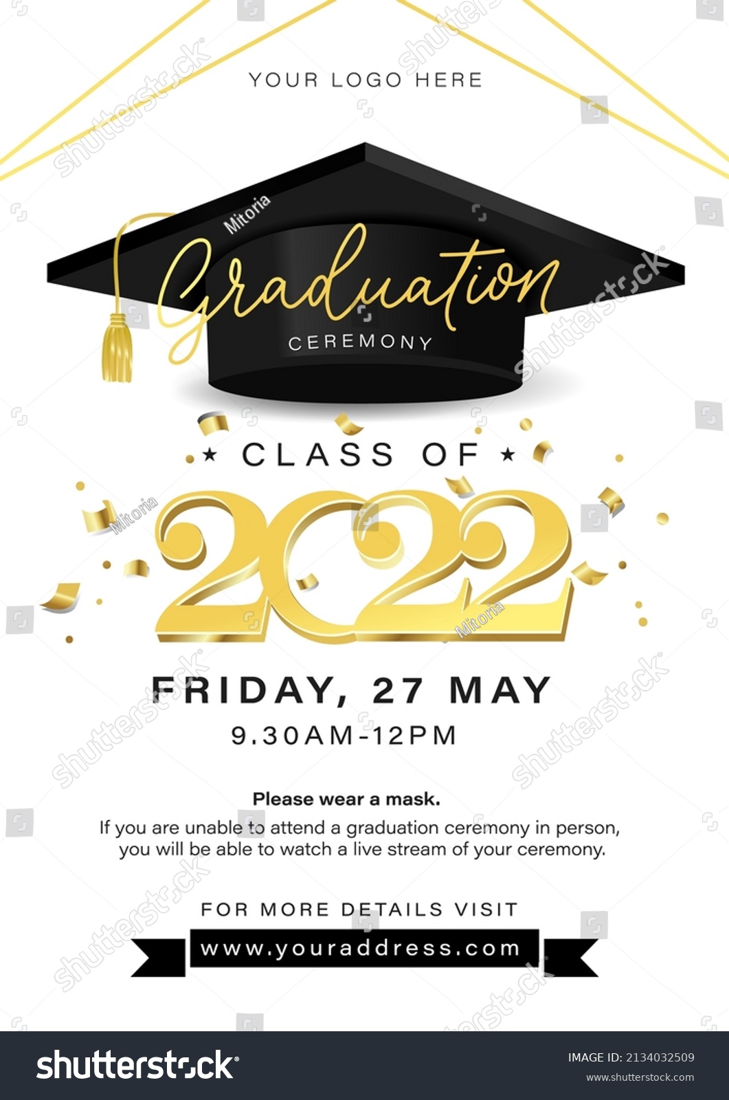 Graduation Poster Concept University High School Stock Vector (Royalty ...