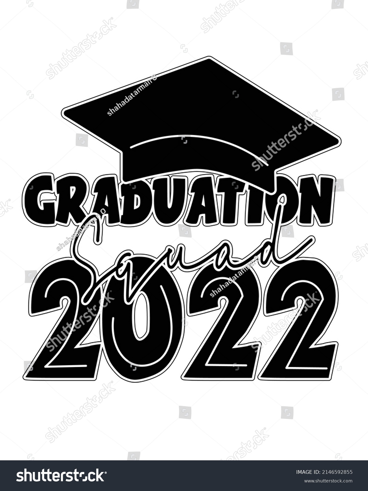 SVG of graduation squad 2022 , Graduation t-shirt design. svg