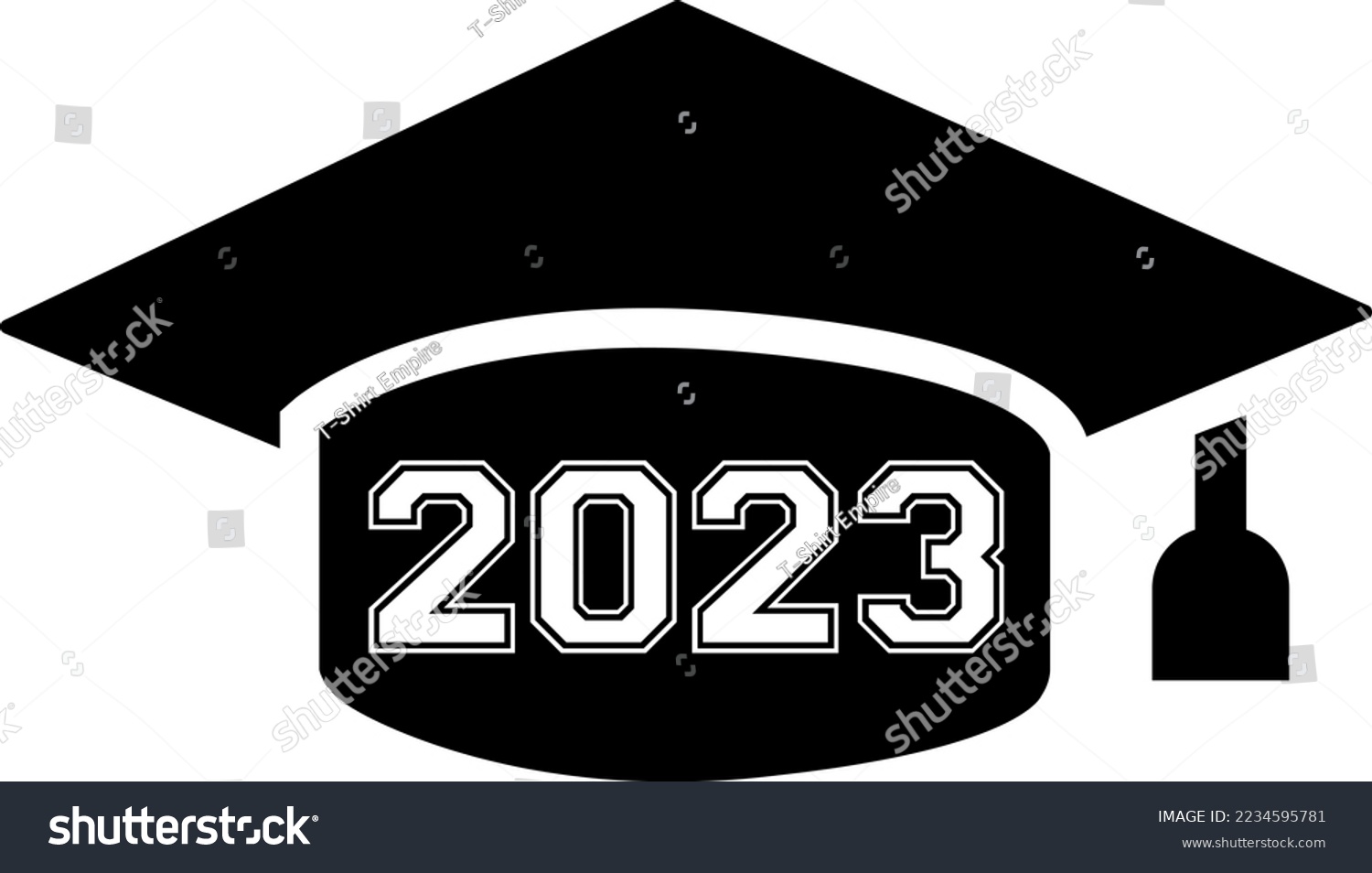 SVG of Graduation SVG, Graduation Cap SVG, Graduation 2023 Svg Cut file black and white design template, Car Window Sticker, POD, cover, Isolated Black Background svg