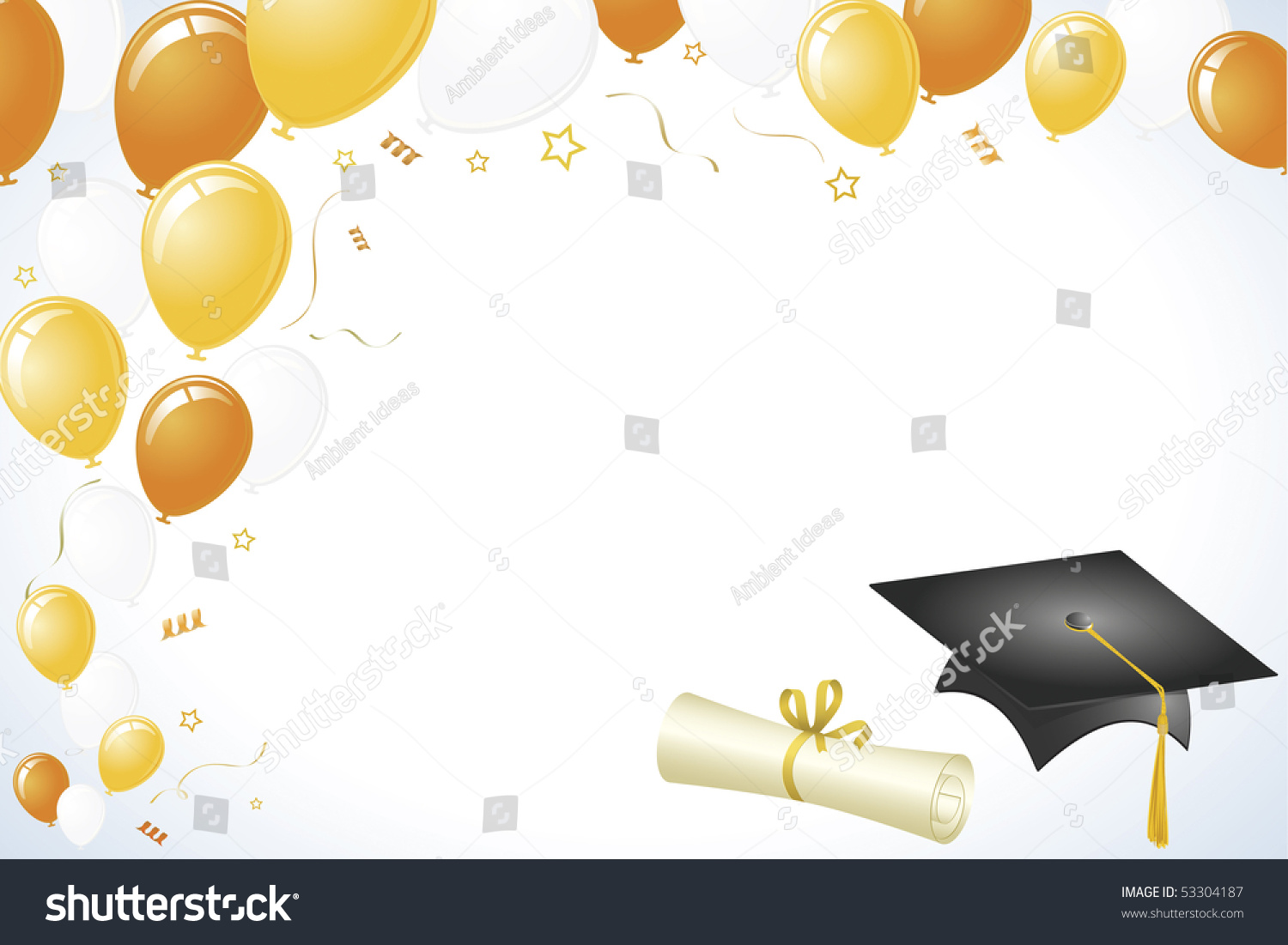 Graduation Vector Orange Yellow Gold Color Stock Vector 53304187 ...