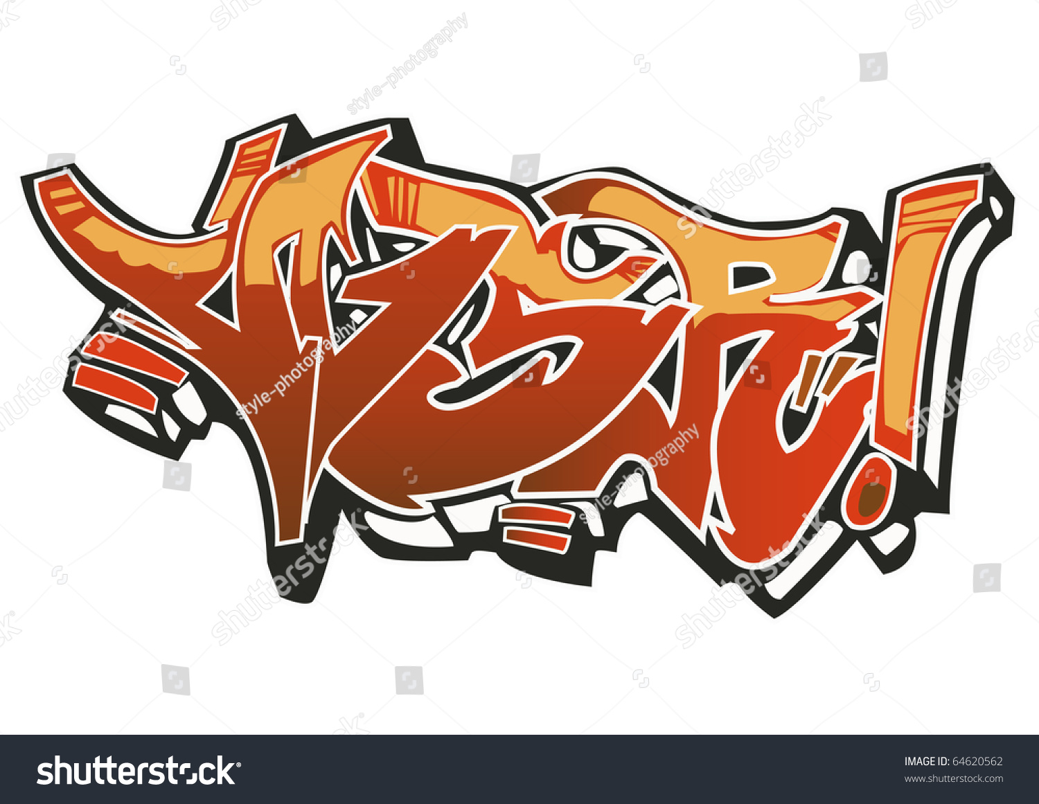 Graffiti Art Design On White Background Stock Vector Royalty Free