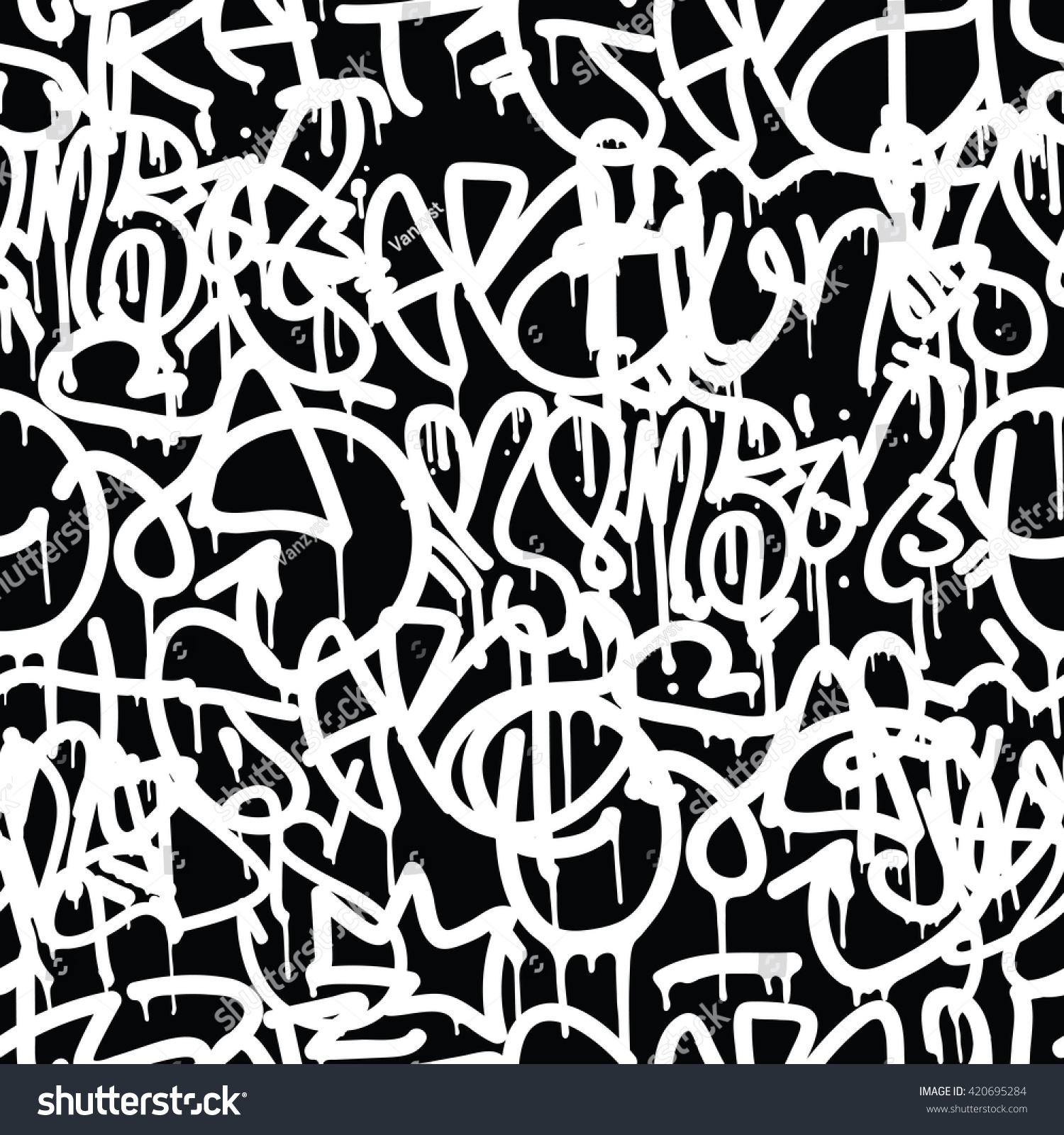 Graffiti Background Seamless Pattern Vector Tags Stock Vector 420695284 ...