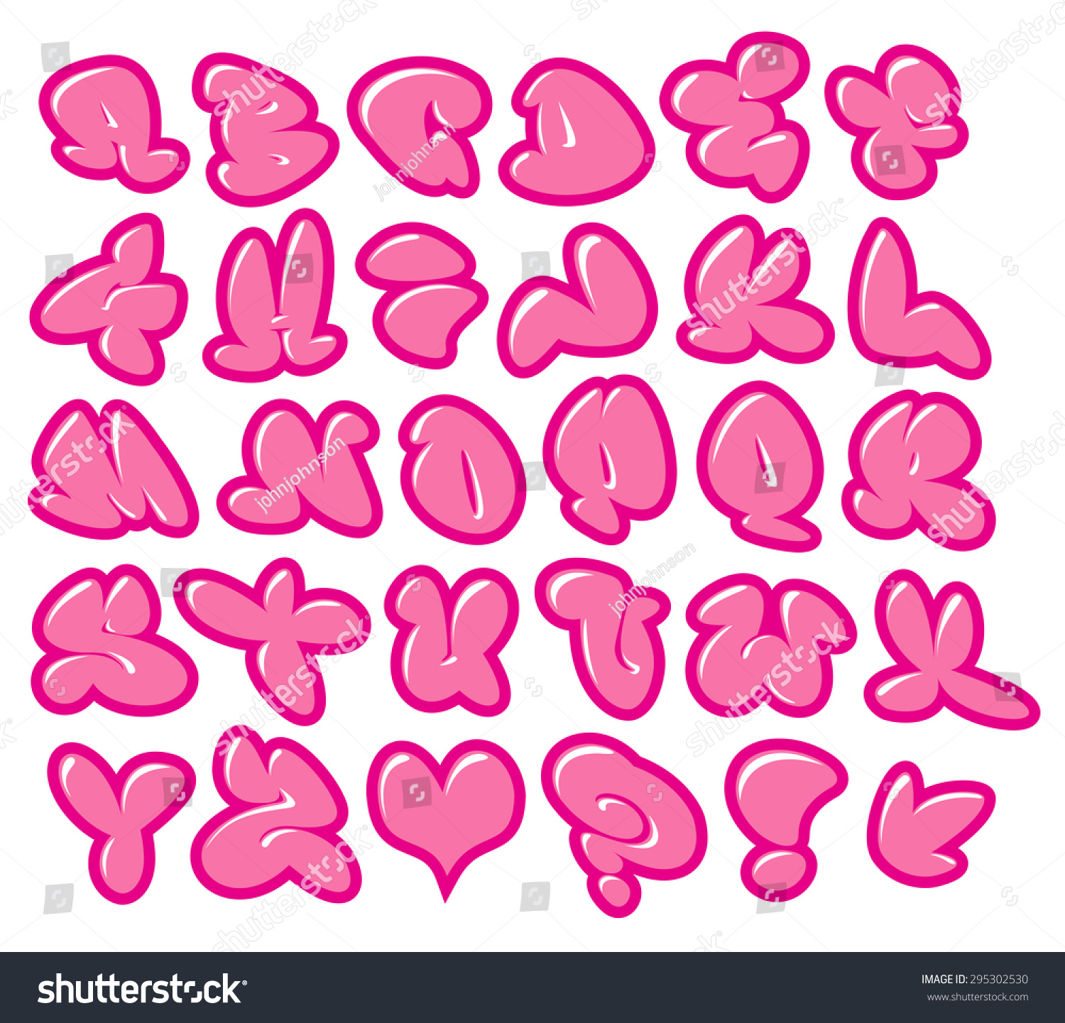 Graffiti Bubble Gum Pink Vector Fonts Vector De Stock Libre De Regalías 295302530 Shutterstock 2490